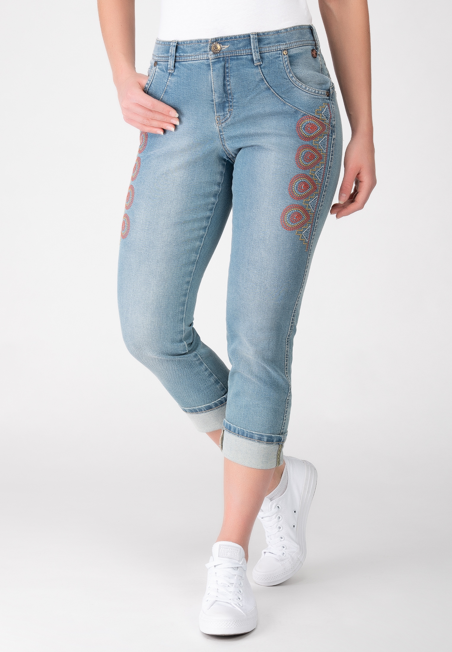 5-Pocket-Jeans »7/8-Jeans«, mit Stickerei