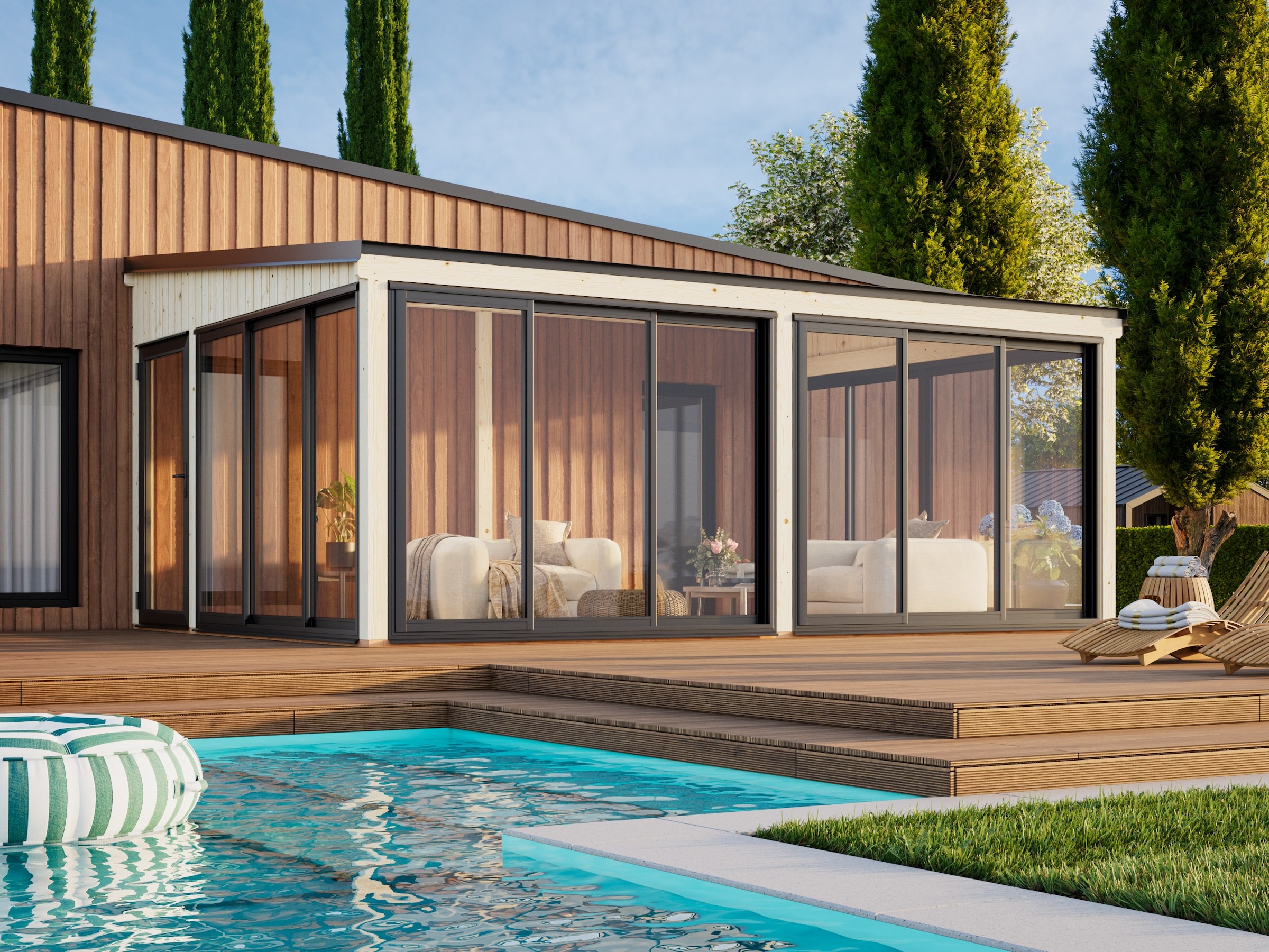 Palmako Holzpavillon »Lumi 23,3 m² Slide« BxTxH: 592x425x276 cm