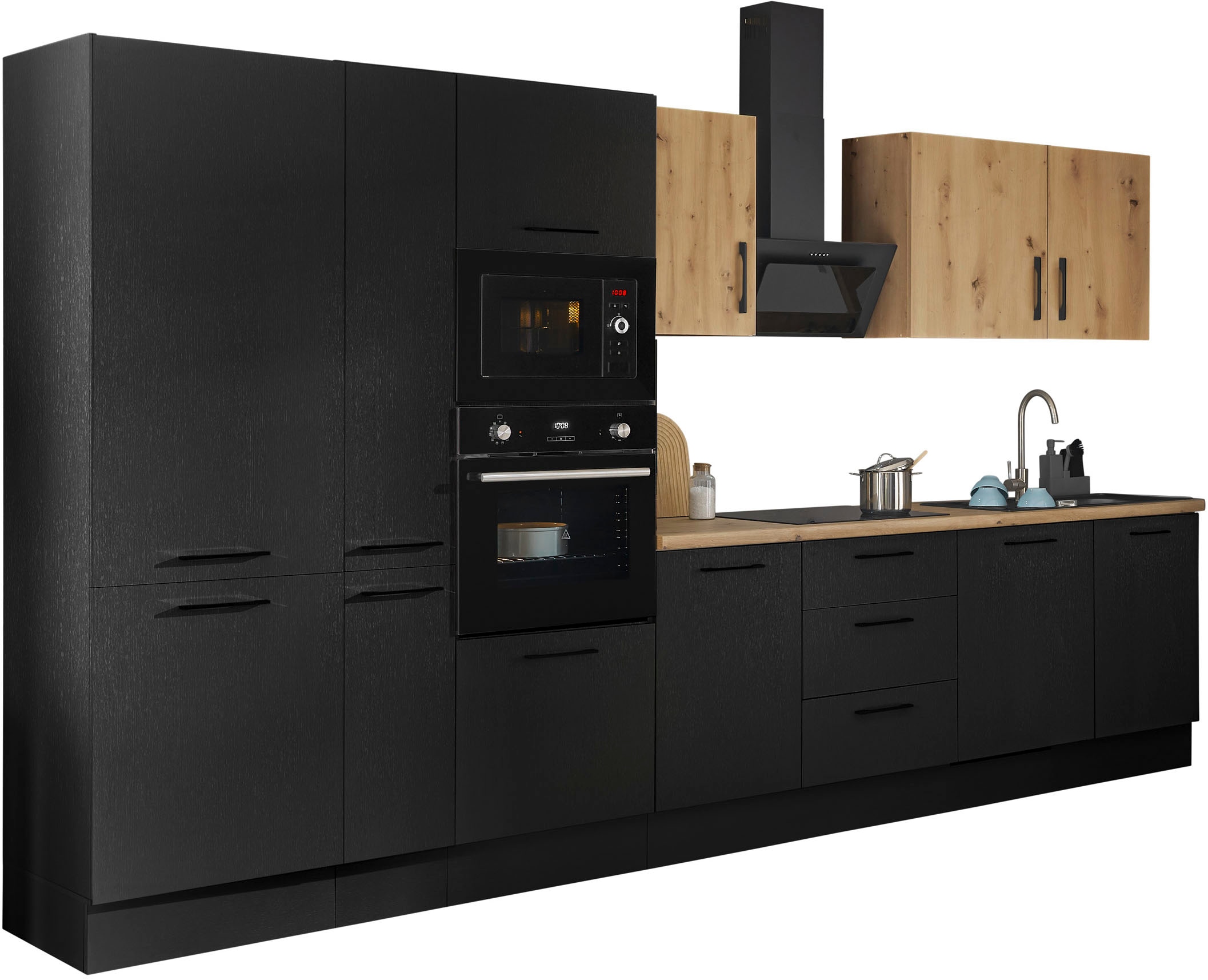 BASIC by Balculina Küchenzeile »Turin«, Breite 370 cm, wahlweise mit E-Geräten