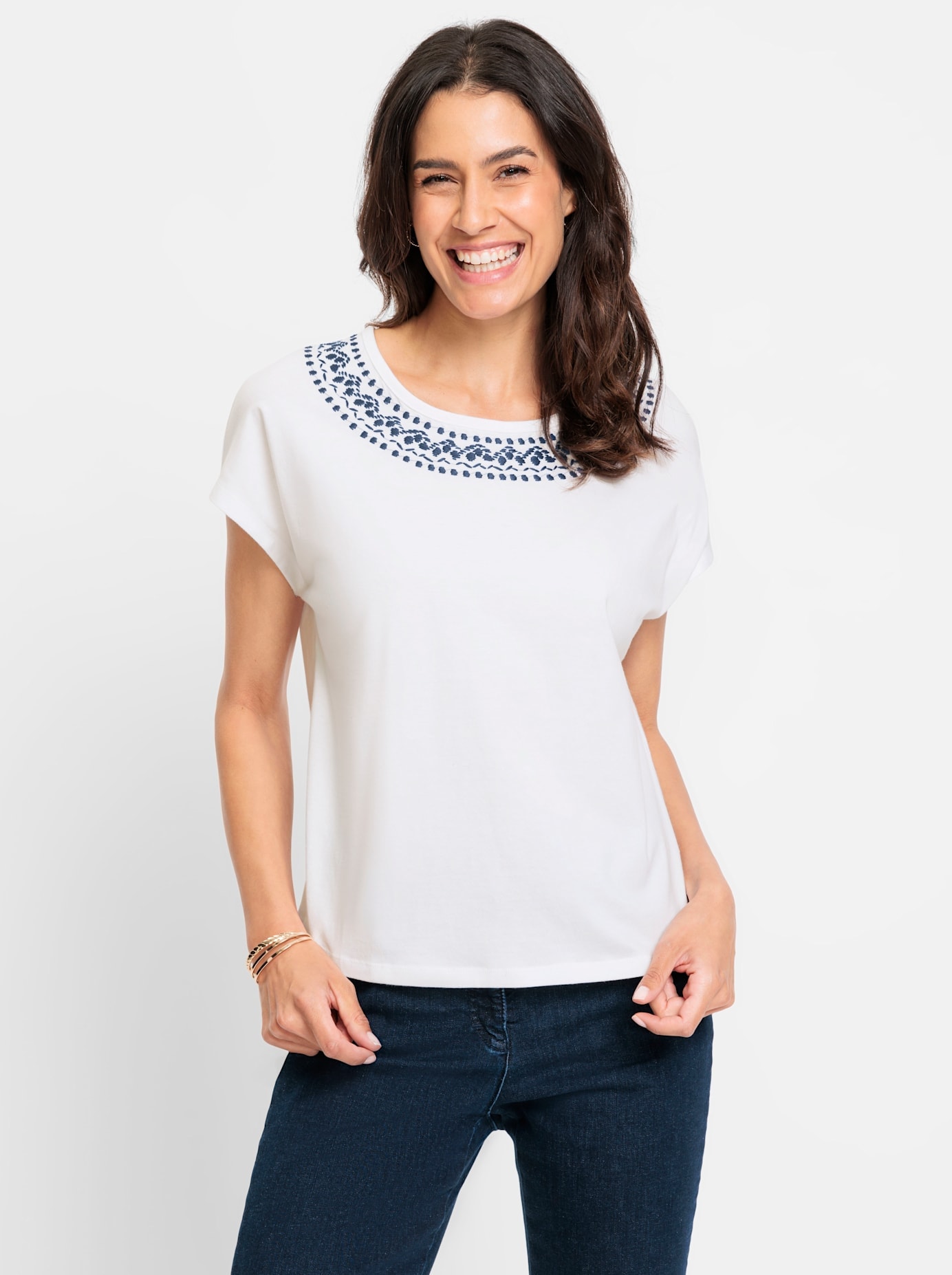 Inspirationen Rundhalsshirt »Rundhals-Shirt«, (1 tlg.)