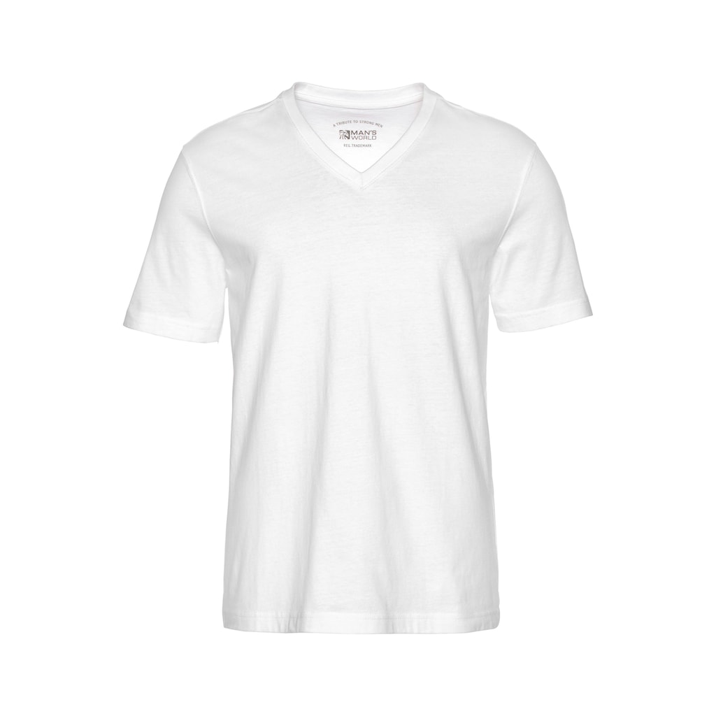 Man's World V-Shirt, (Packung, 3 tlg., 3er-Pack), perfekt als Unterzieh T-shirt