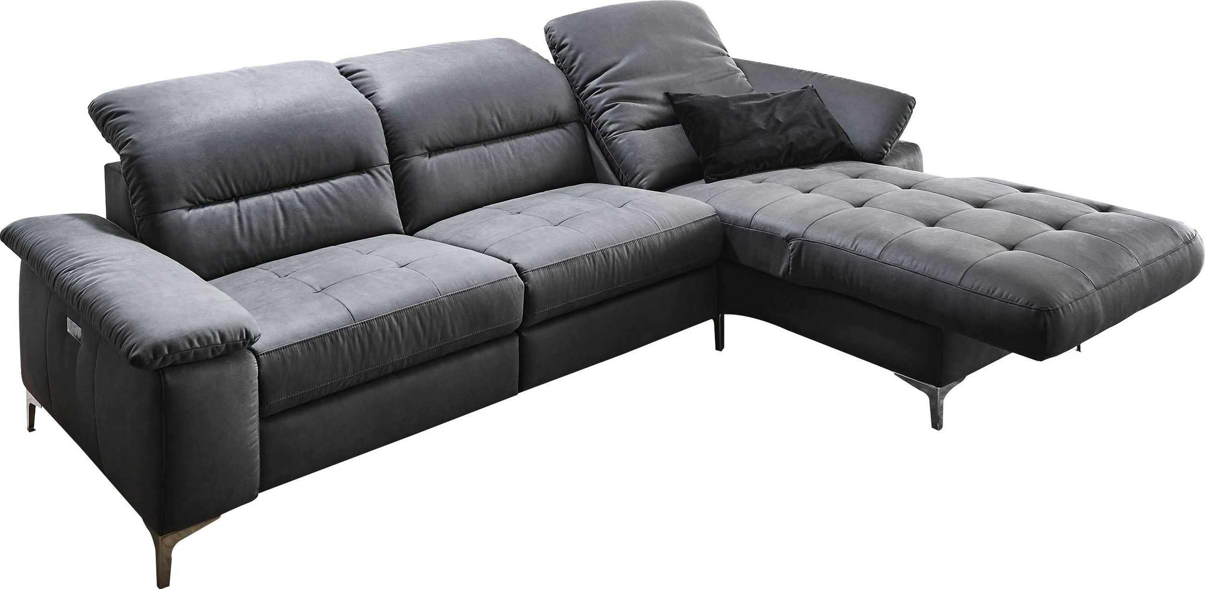 Places of Style Ecksofa »Basel L-Form«, mit vollmotorischer Relaxfunktion und motorischer Recamiere