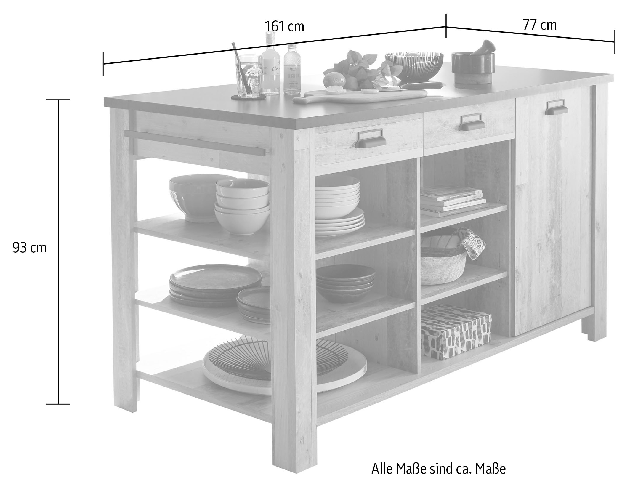 Home affaire Küche »Sherwood«, Breite 280 cm, ohne E-Geräte