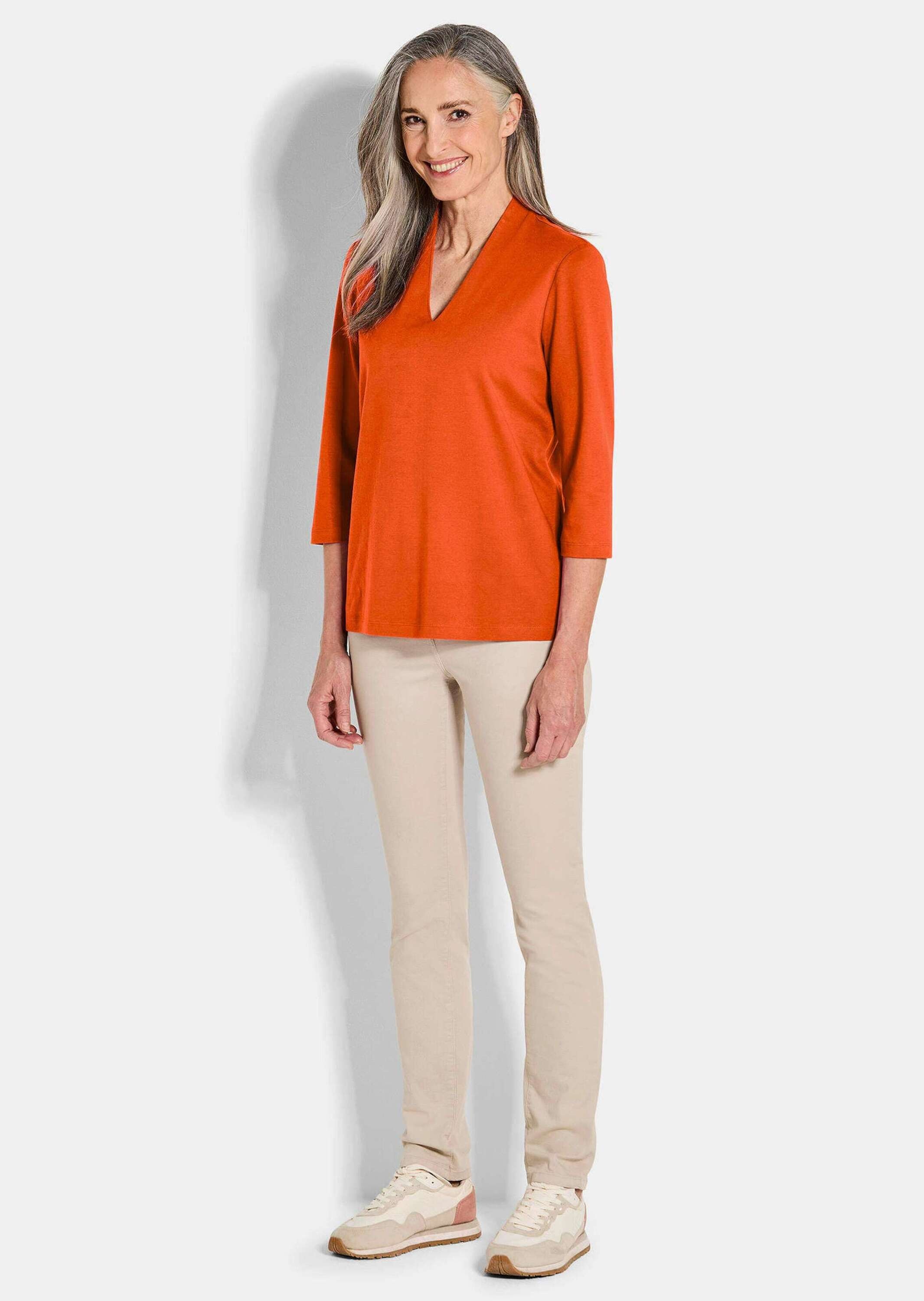 GOLDNER Kurzarmshirt »Elegantes Basic-Shirt mit V-Ausschnitt« V-Ausschnitt
