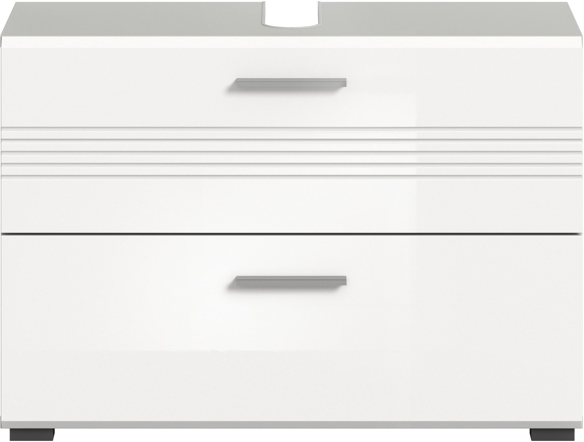 welltime Waschbeckenunterschrank »Calcio, Breite 80 cm, 2 Schubkästen, davon einer geteilt,«, MDF Front, Badschrank, Bad-Möbel, Badezimmer