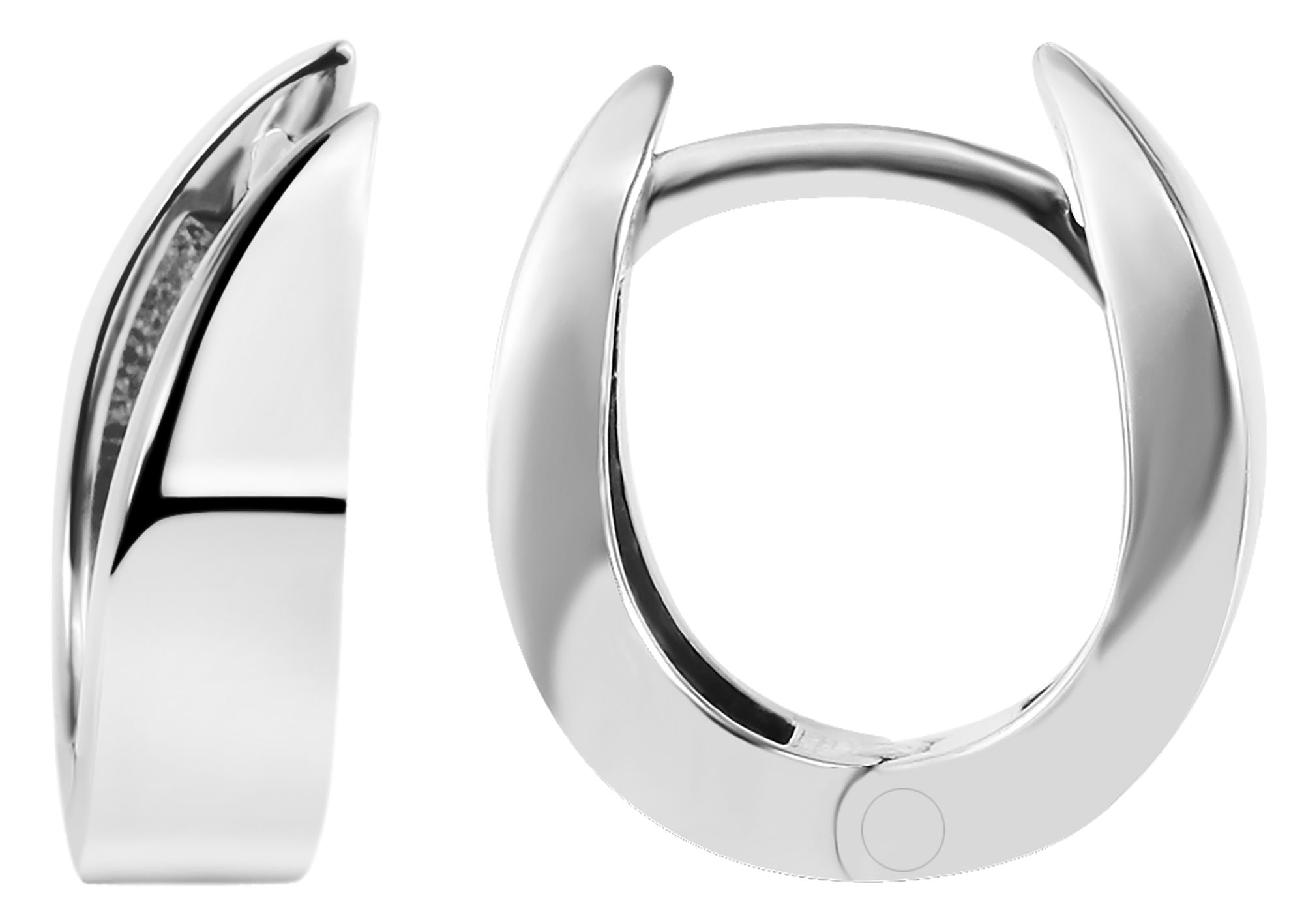 Adelia´s Klappcreolen »Damen Ohrringe – Klappcreole aus 925 Silber mit Zirkonia« Zum Verschenken – ideal zum Valentinstag