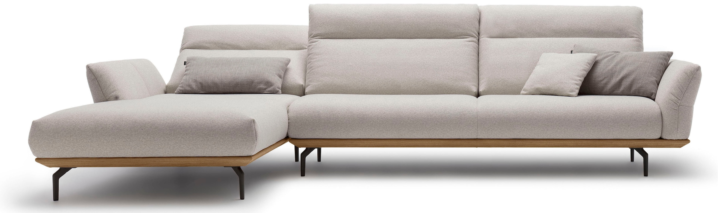 Creation BY ROLF BENZ Ecksofa "CR.460", Sockel in Nussbaum, Winkelfüße in U günstig online kaufen