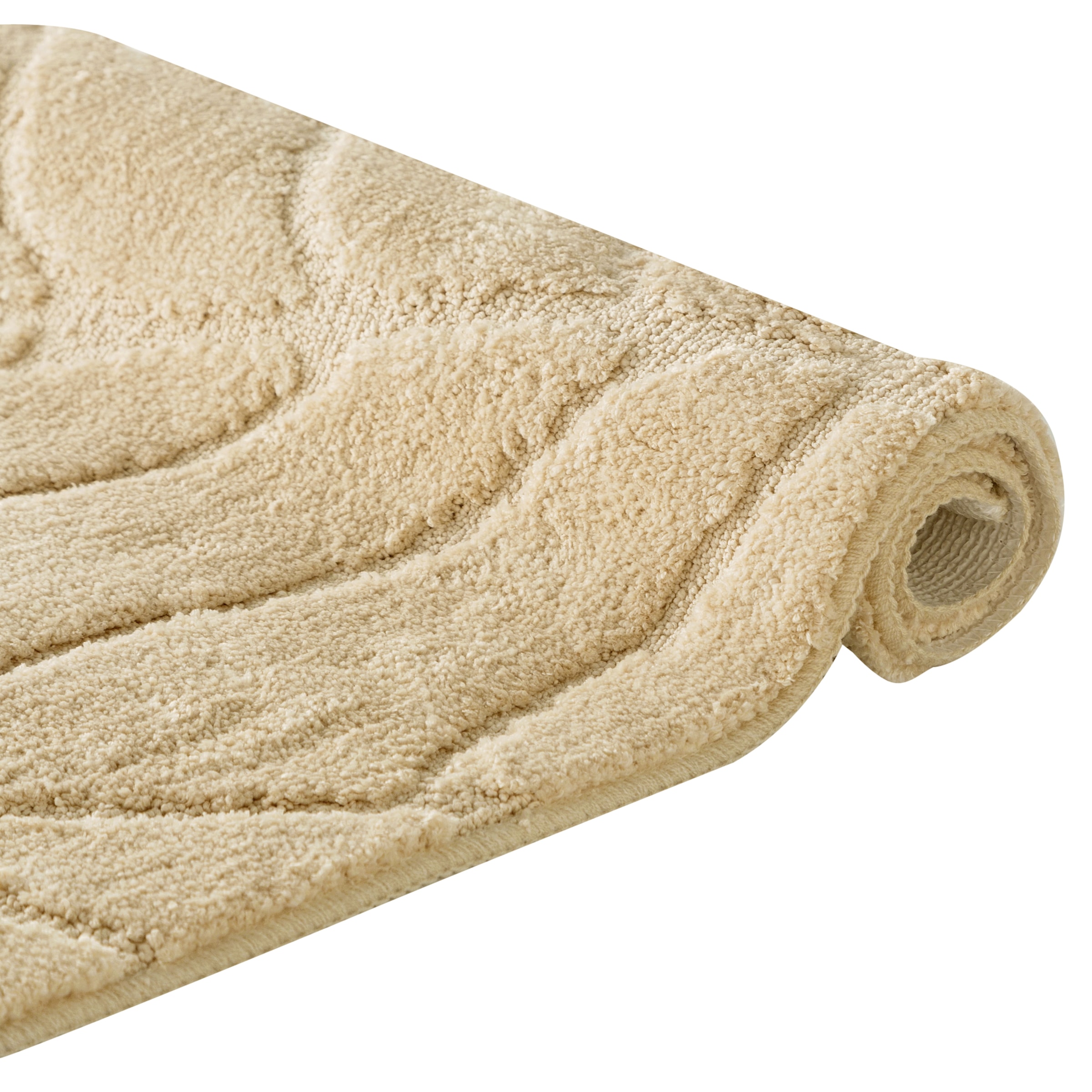 my home Badematte »Epense, Badvorleger, Badezimmer Teppich, Duschvorleger«, fußbodenheizungsgeeignet-schnell trocknend, Badteppich, Uni Farben, Blätter, Hoch-Tief Effekt