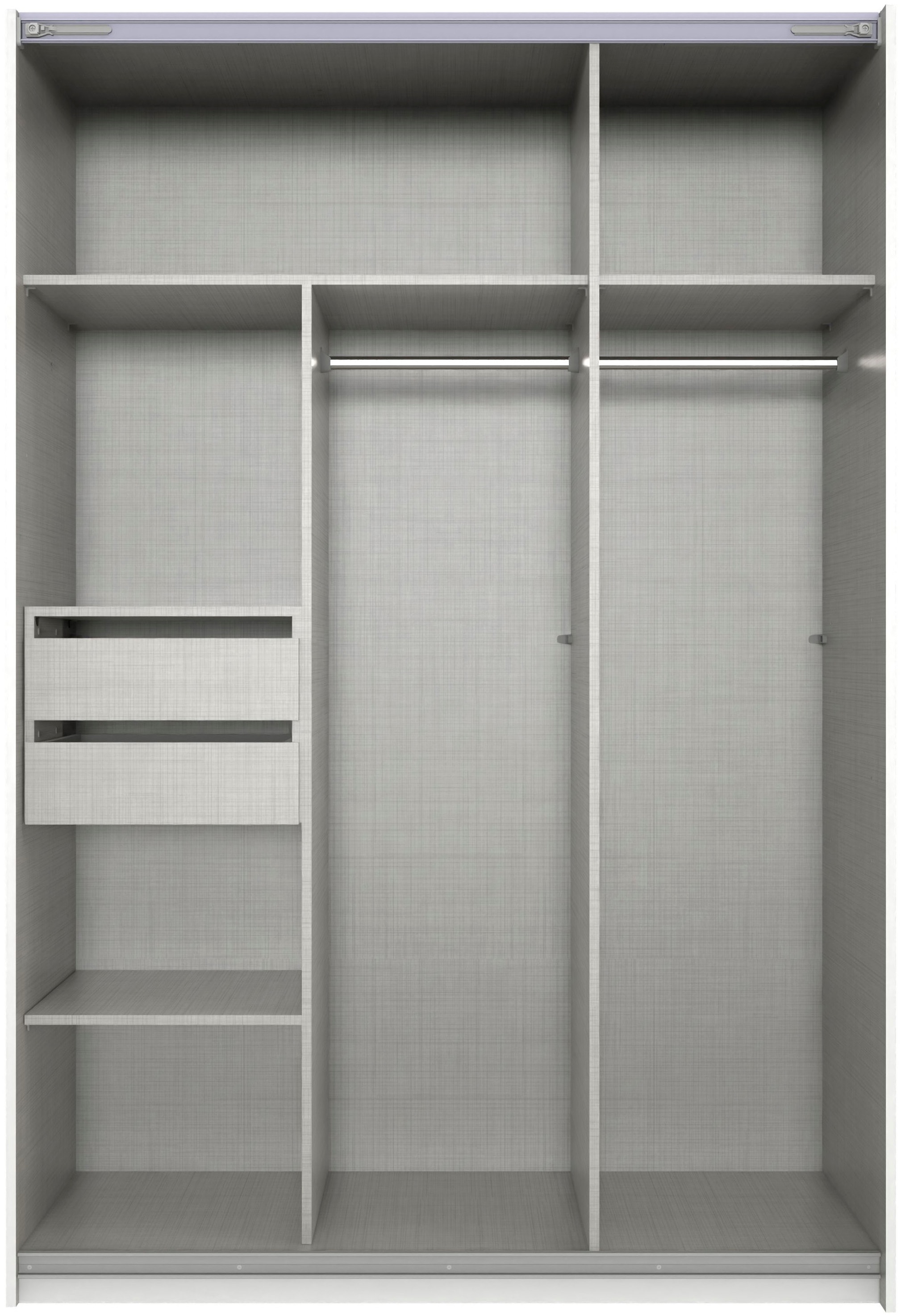 Wimex Kleiderschrank »Mugano, B/T/H 135 oder 180/65/198cm, Made in Germany«, (wähle Deine Ausstattung: Basic oder Premium!), 2 Schwebetüren mit oder ohne Spiegel, Metallgriffe