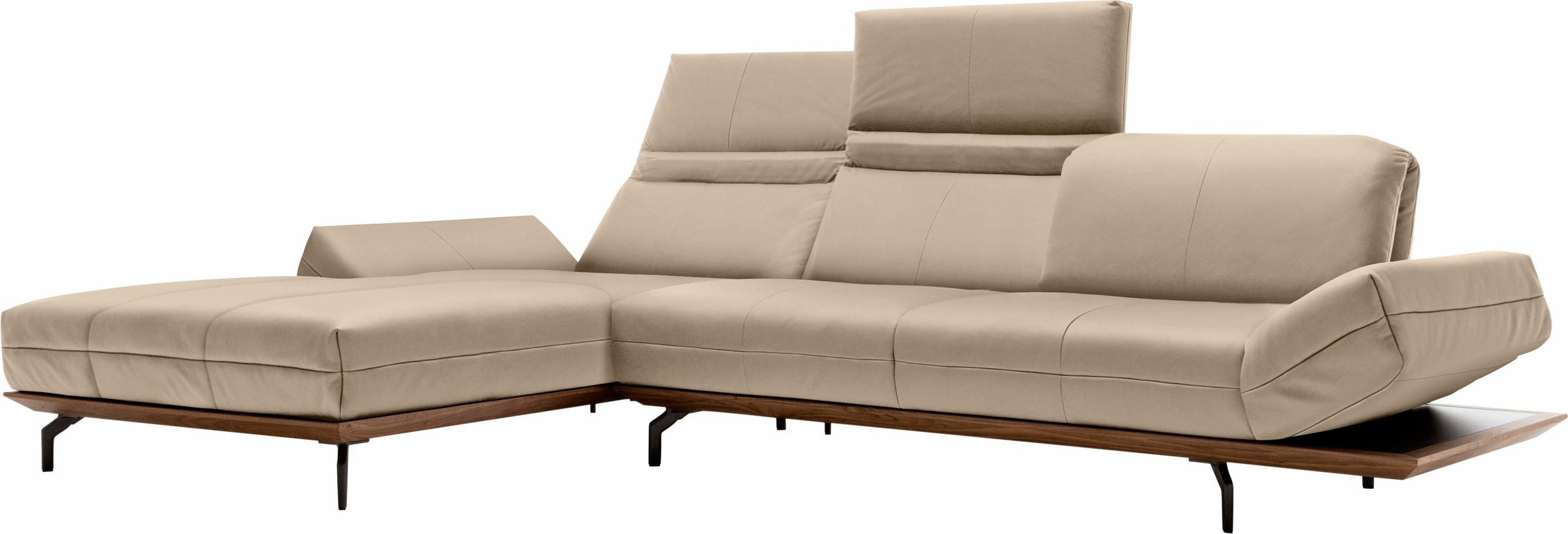 Thumbnail - Creation BY ROLF BENZ Ecksofa "CR.420, Designecksofa, L-Form" in 2 Qualitäten, Holzrahmen in Eiche Natur oder Nußbaum, B...