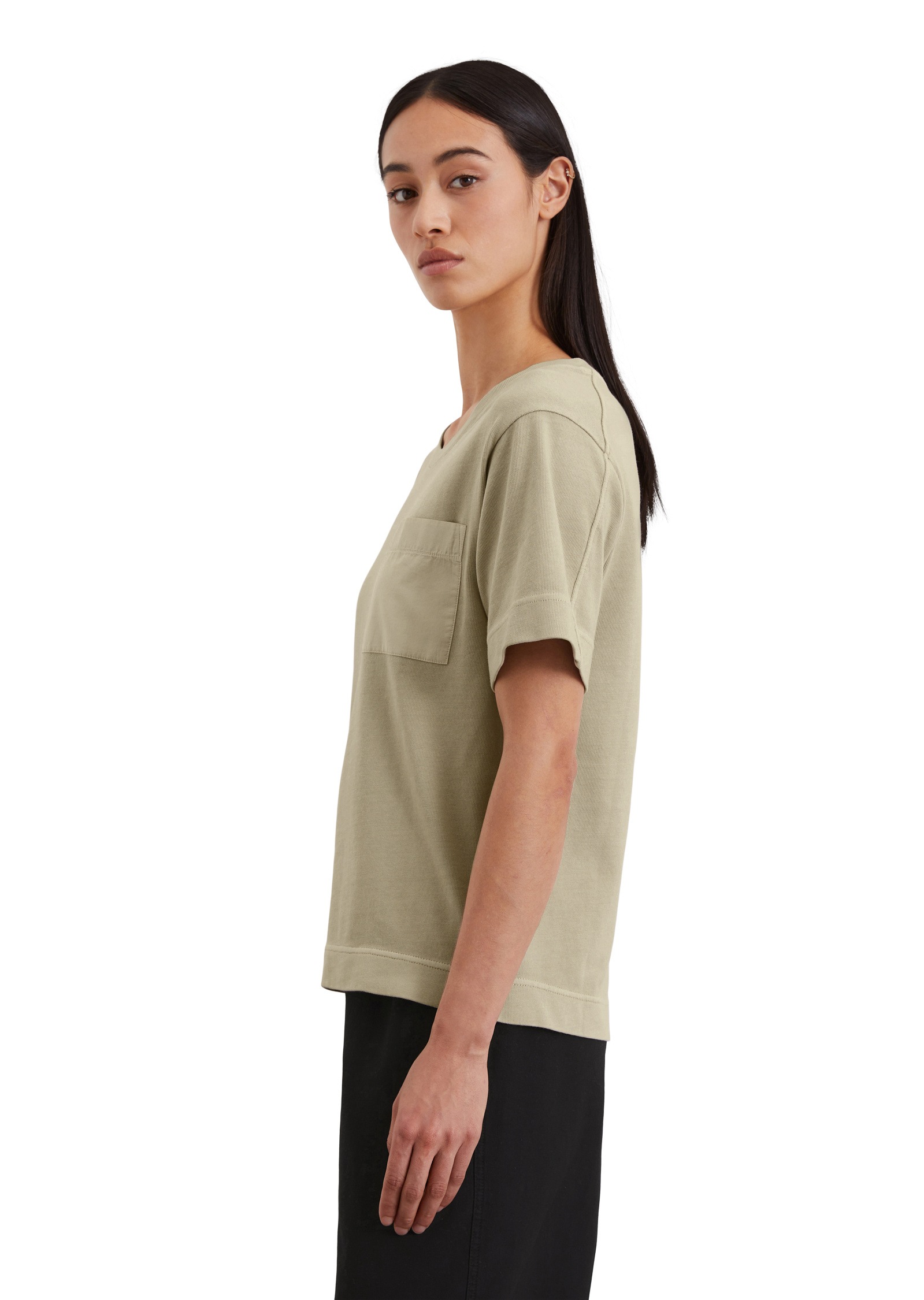 Marc O'Polo T-Shirt »mit aufgesetzter Satin-Tasche«