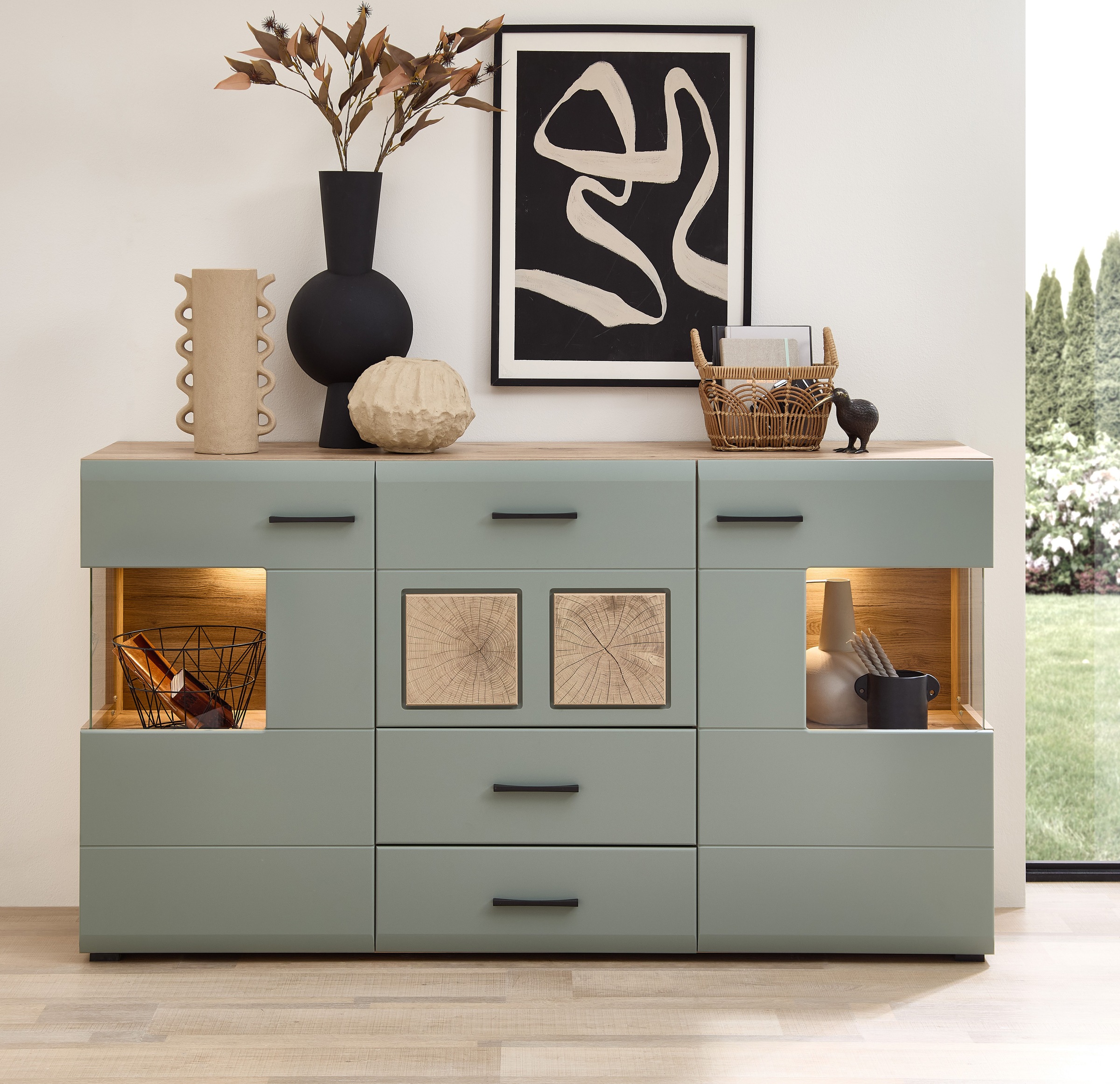 Innostyle Sideboard "FUN PLUS II", 2 Holztüren, 3 Schubläden, 7 Fächer, Sof günstig online kaufen