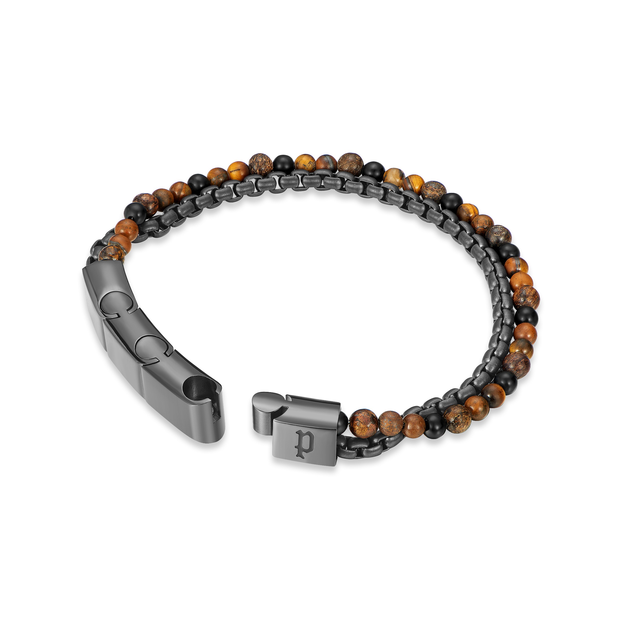 Police Armband »Double Impact« mit Tigerauge