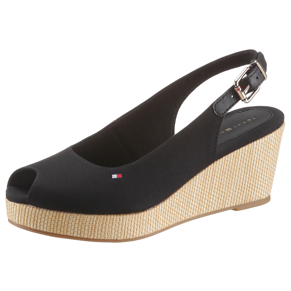 Tommy Hilfiger Sandalette »ICONIC ELBA SLING BACK WEDGE«