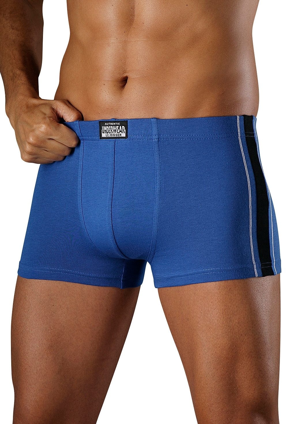 AUTHENTIC UNDERWEAR Boxer »Boxershorts für Herren«, (Packung, 4 St.), mit kontrastfarbigen Streifen seitlich