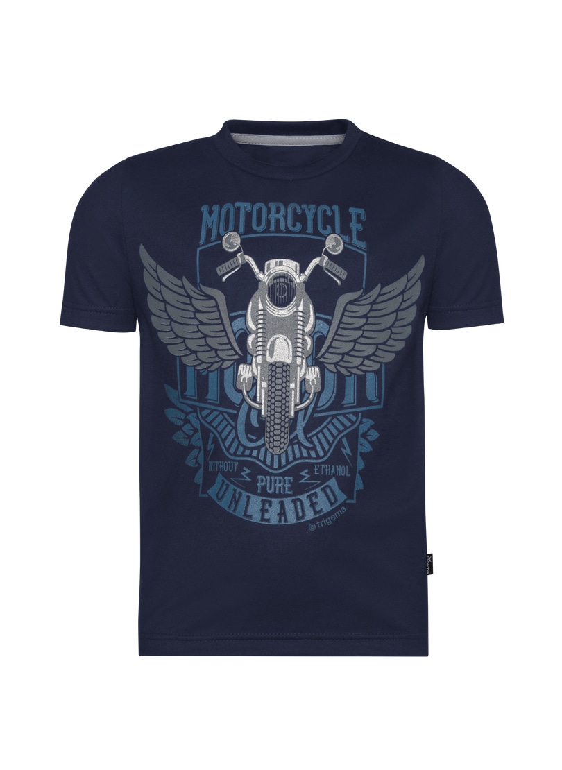 Trigema T-Shirt »TRIGEMA T-Shirt mit großem Motorrad-Printmotiv«, (1 tlg.)