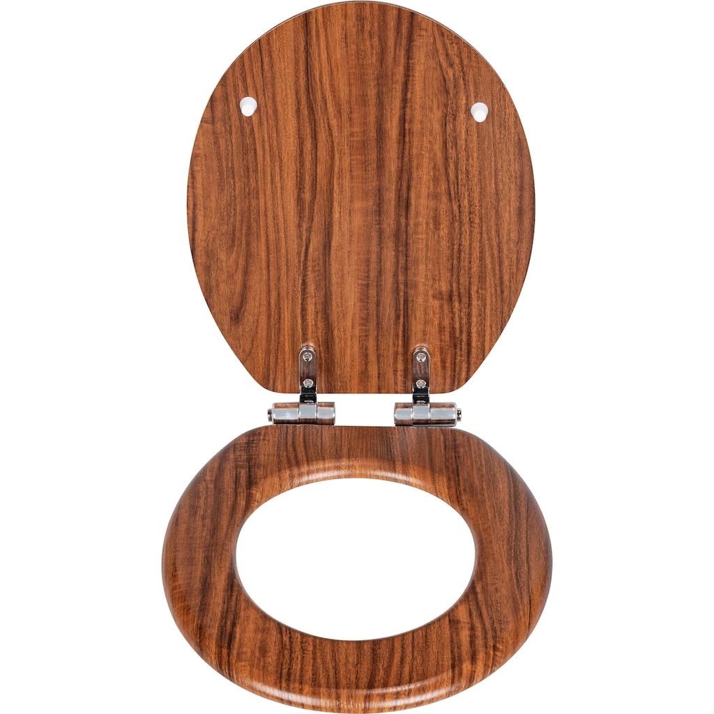 WENKO WC-Sitz »Chestnut«, braun, aus FSC® zertifiziertem MDF, feuchtigkeitsresistent