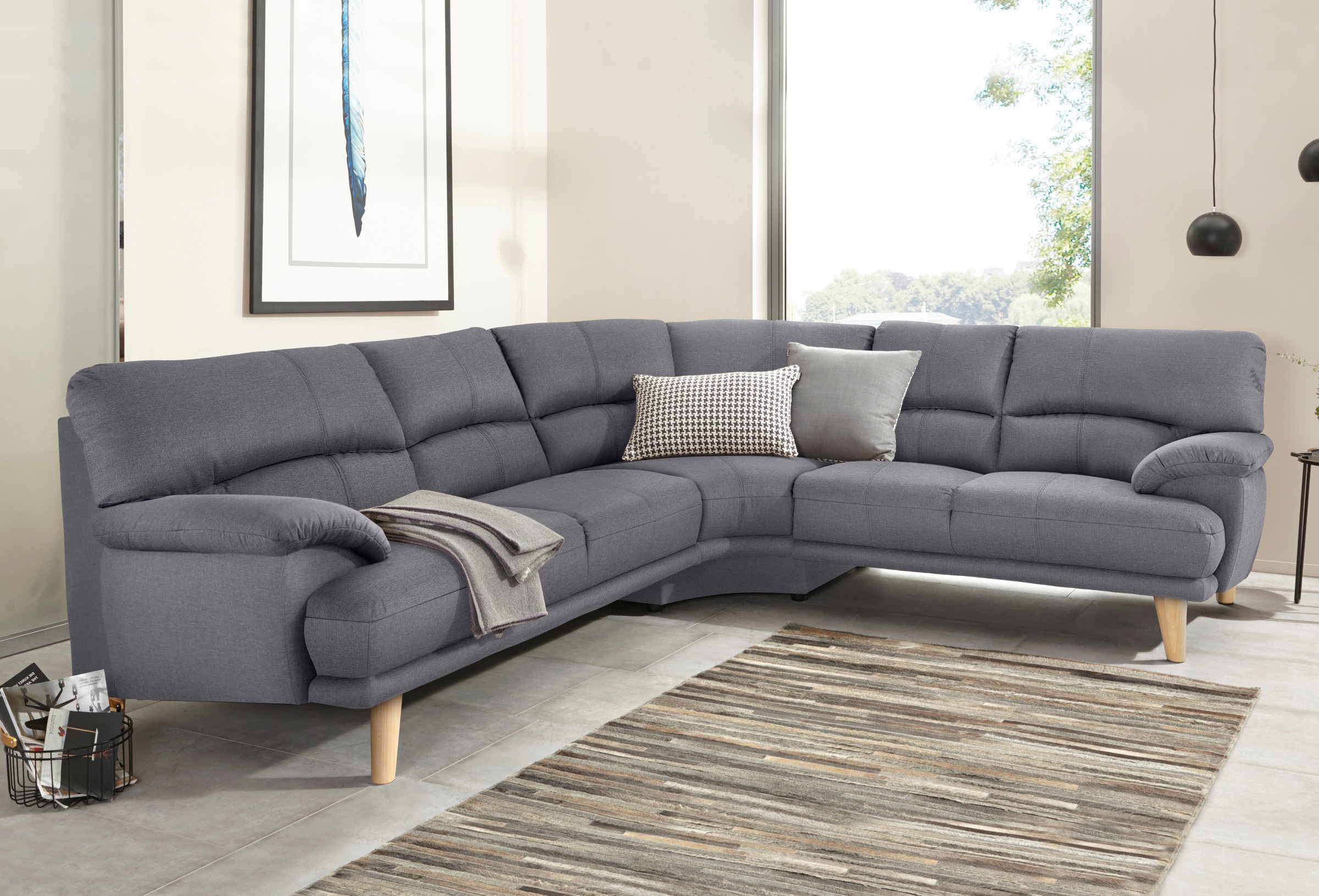 TRENDMANUFAKTUR Polsterecke »Cecilia, italienisches Designsprache, modern und komfortabel, L-Form,«, toller Sitzkomfort und bequeme Armlehnen