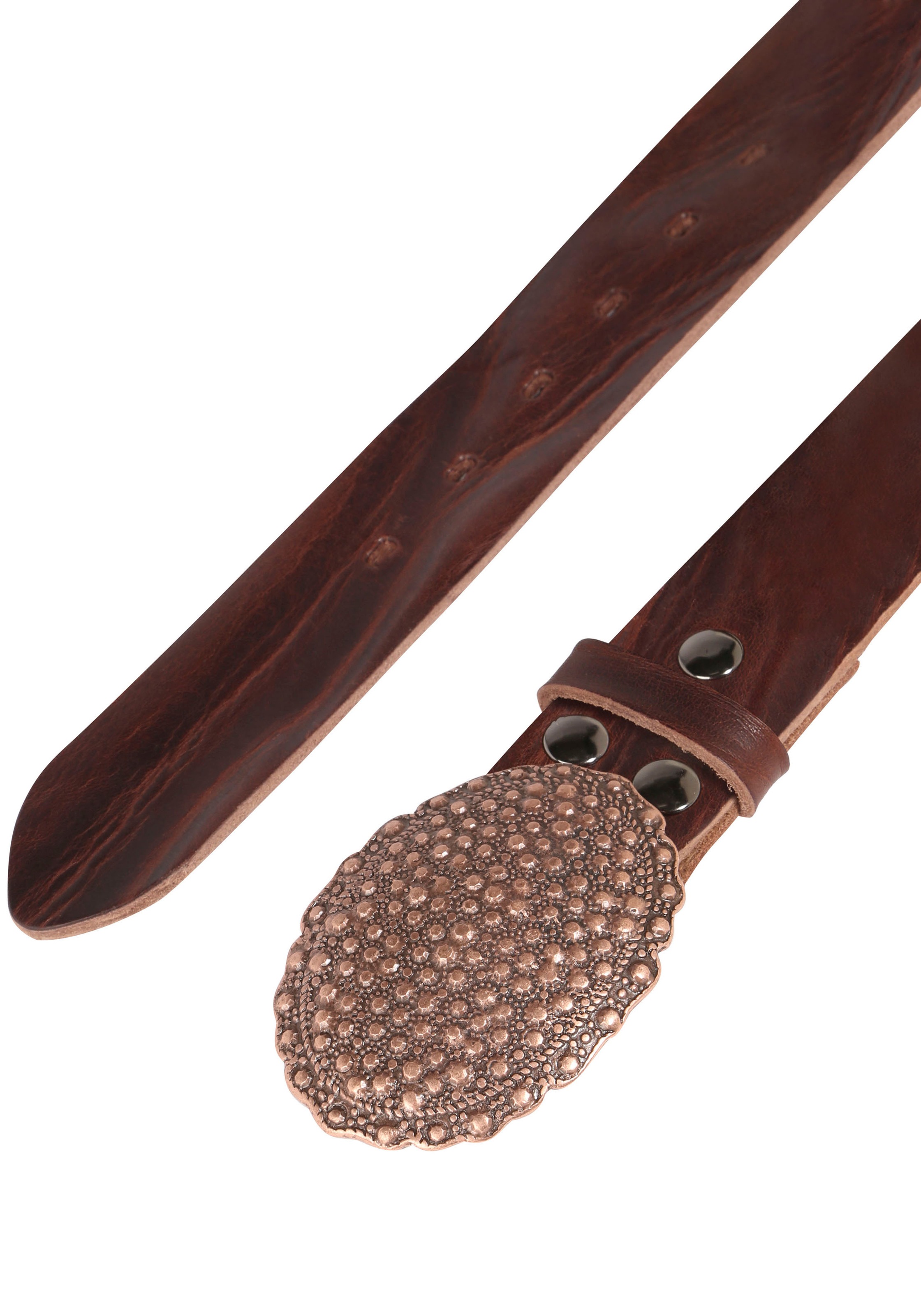 Rettungsring Gürtel Ledergürtel mit austauschbarer Schließe "Oval Nieten Ku günstig online kaufen