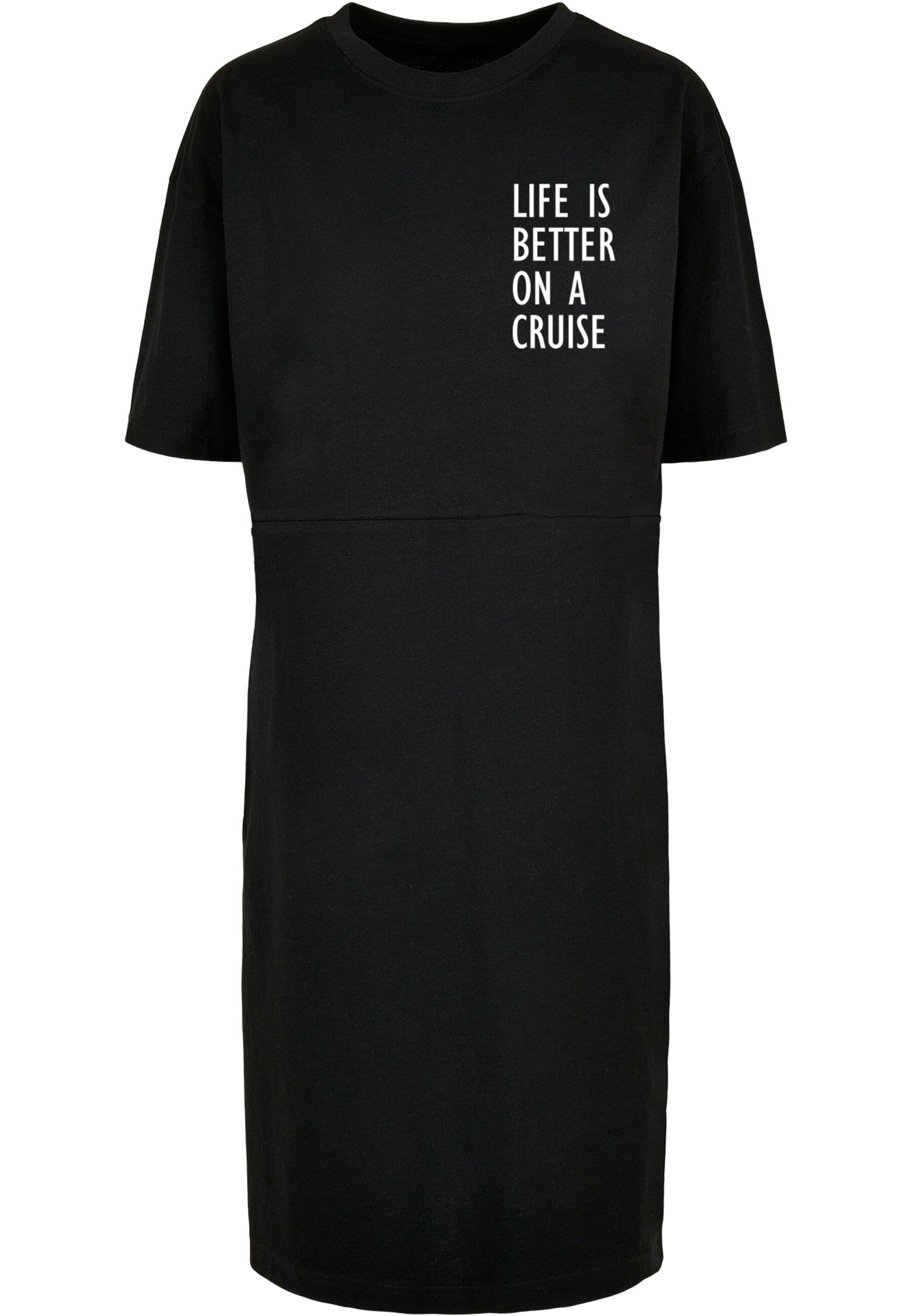 Merchcode Shirtkleid "Merchcode Damen Ladies Life Is Better Oversized Slit Tee Dress", (1 tlg.)