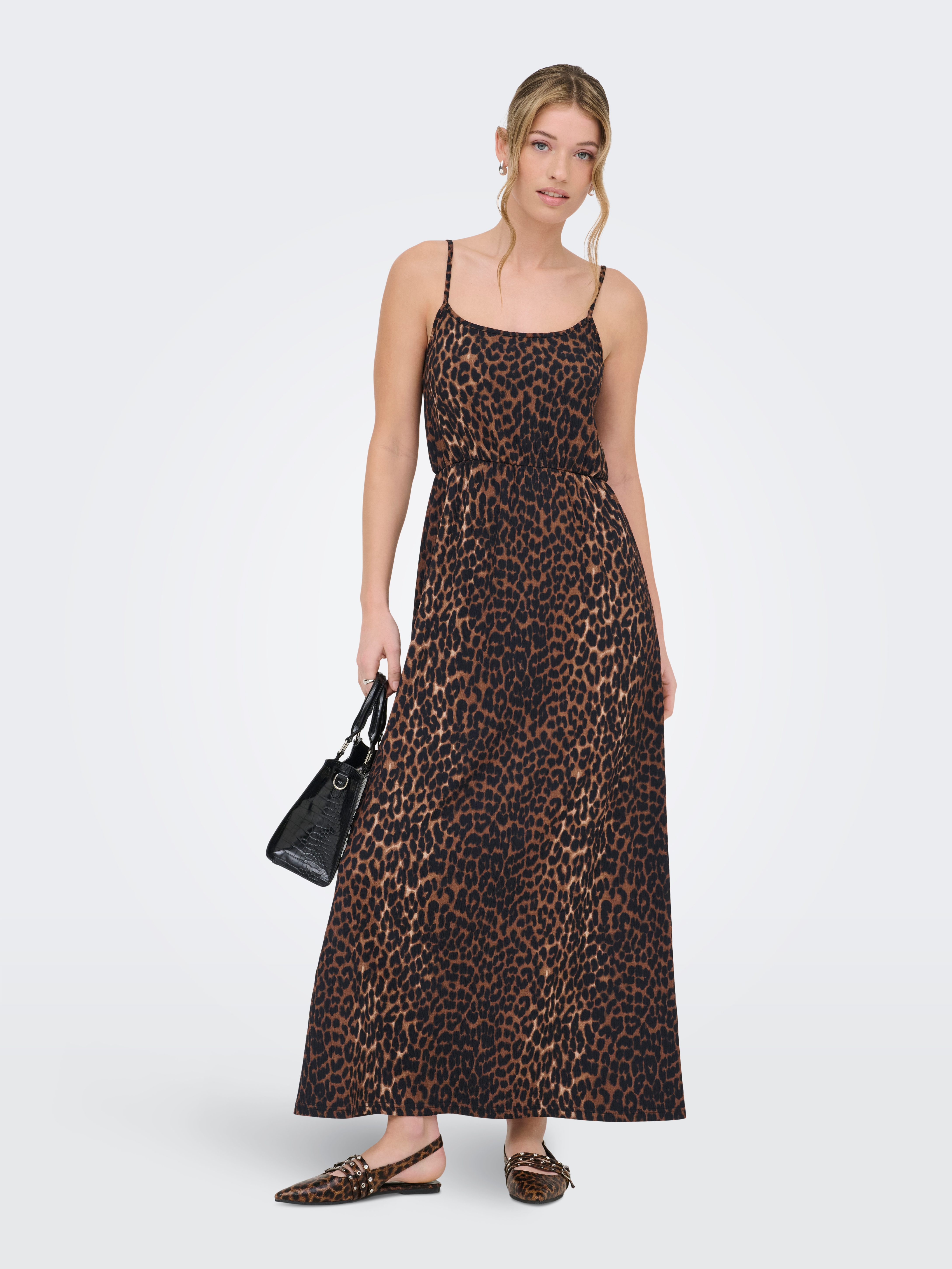 ONLY Maxikleid "ONLALTA S/L LONG STRAP DRESS PNT ZLO"