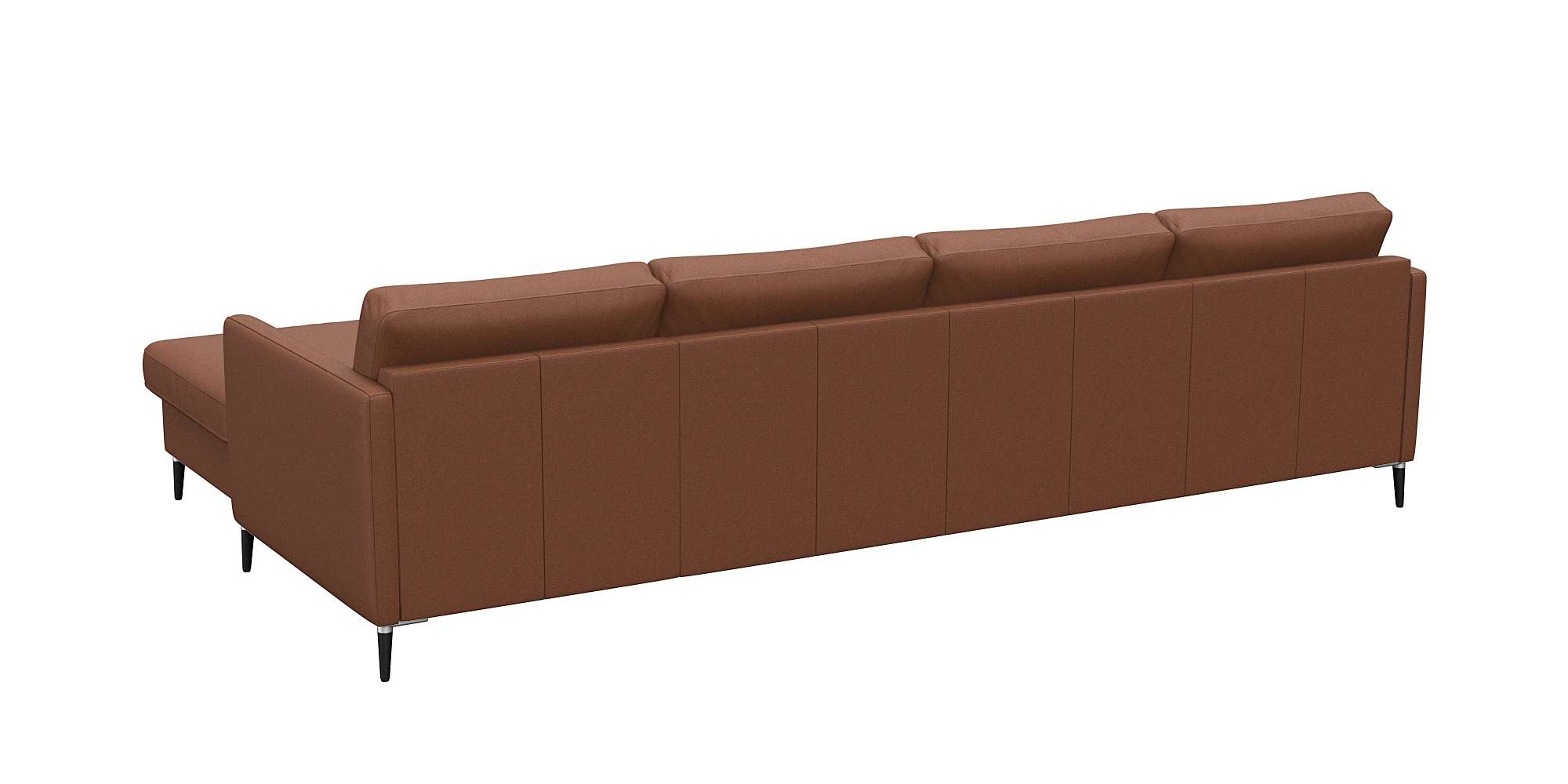 FLEXLUX Ecksofa »Fiore, L-Form, bequem und komfortabel durch hochwertigem Sitzaufbau«, schmale Armlehnen, Kaltschaum, Füße Alu+schwarz