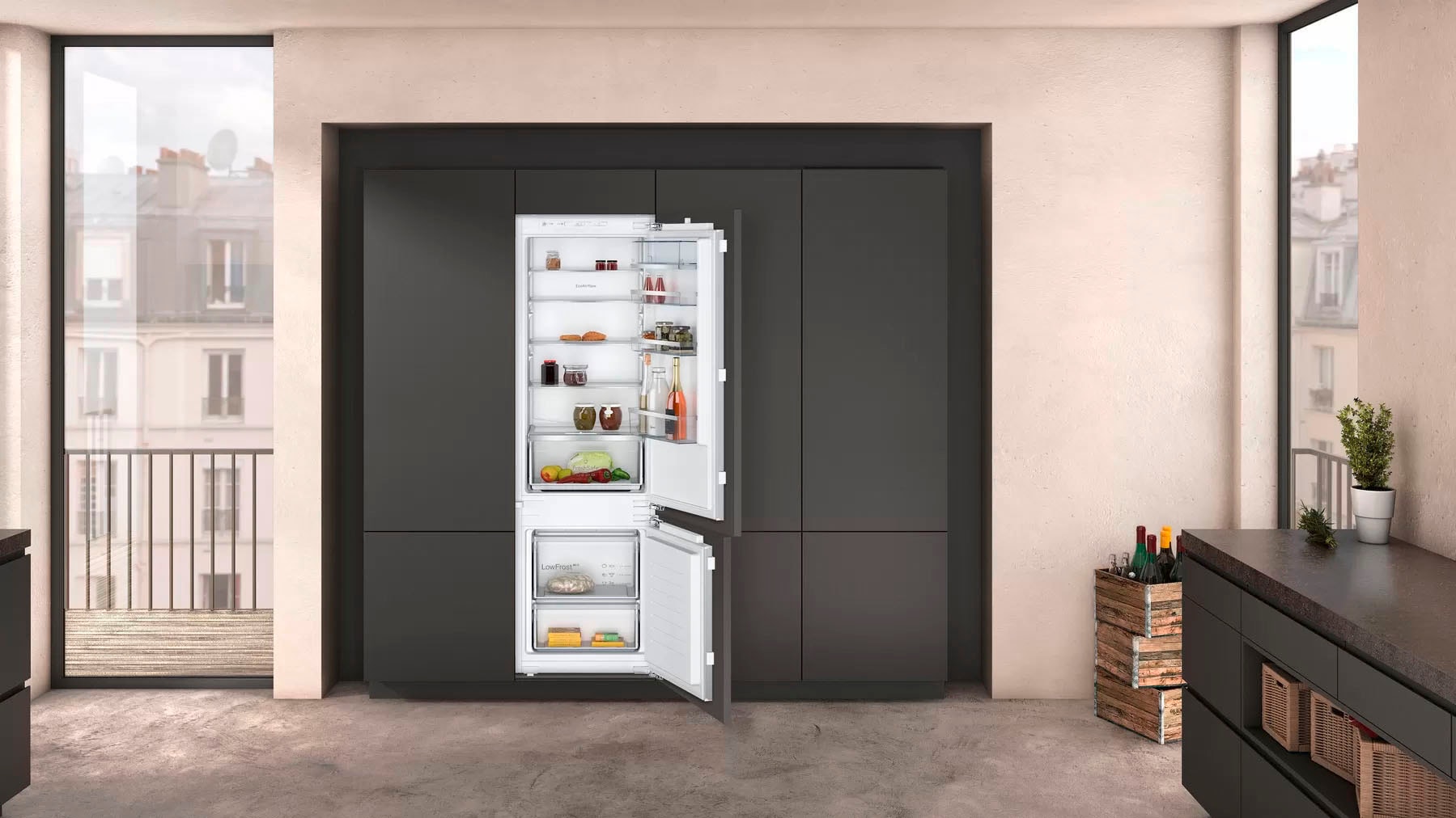 NEFF Einbaukühlgefrierkombination N 50 "KI5872FE0" 177,2 cm hoch 54,1 cm br günstig online kaufen