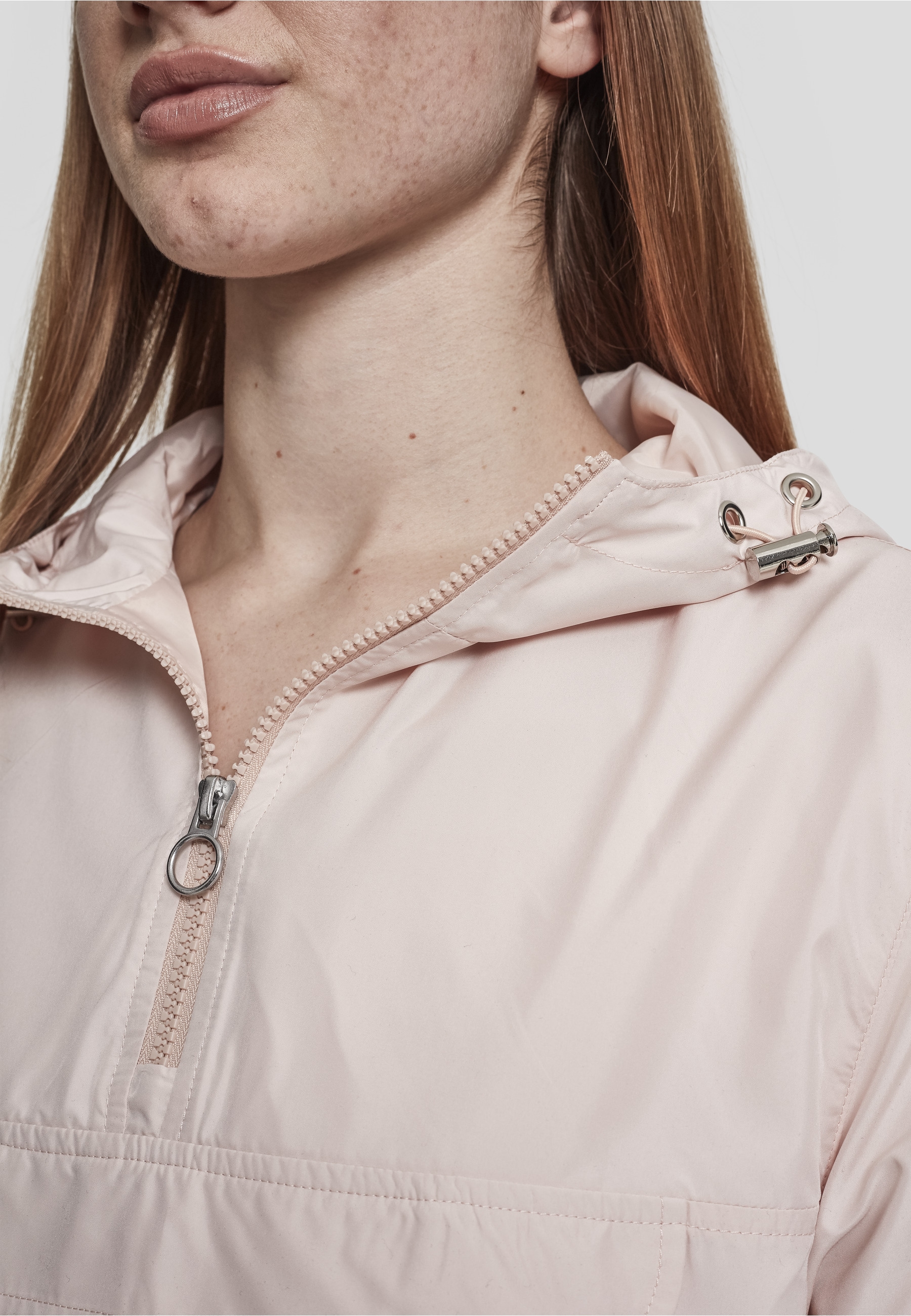 URBAN CLASSICS Langmantel »Urban Classics Damen Ladies Basic Pull Over Jacket«