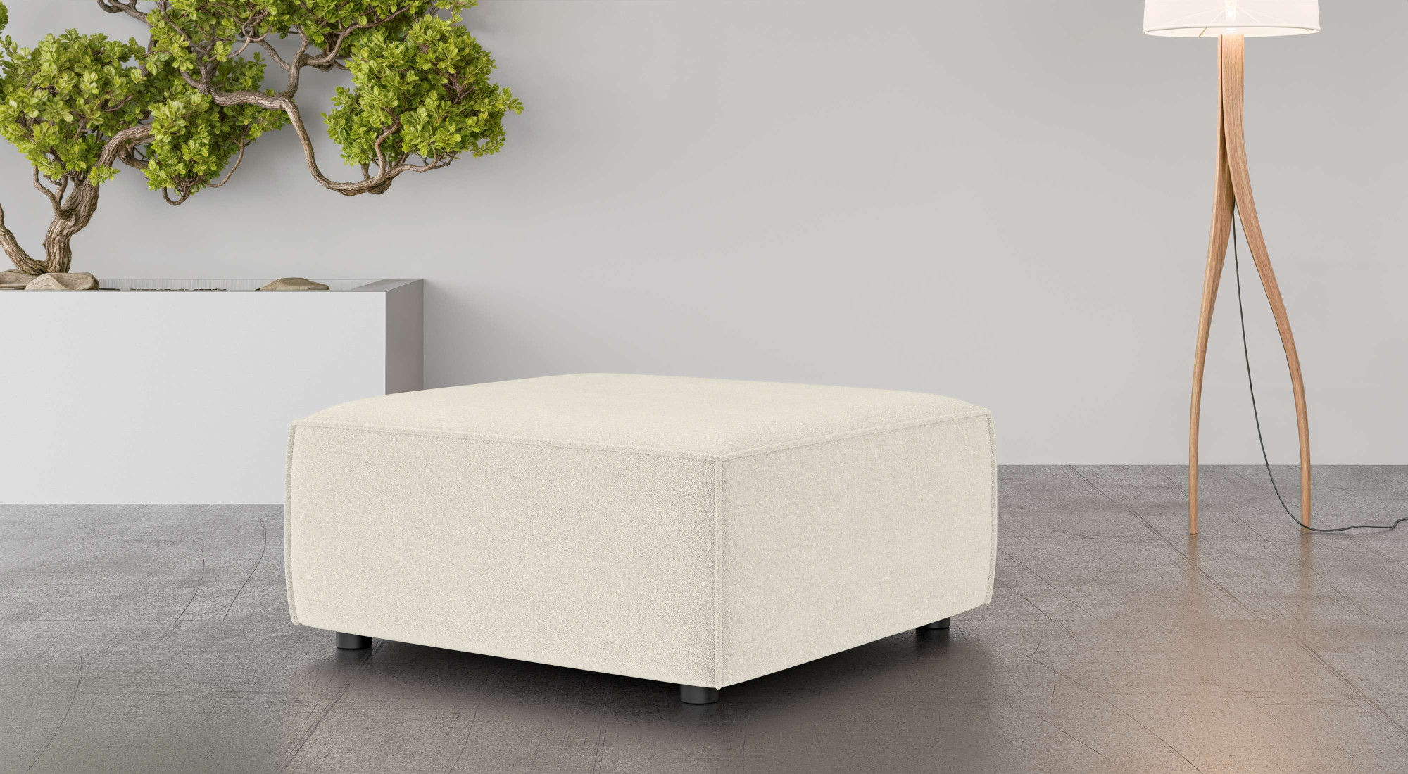 OTTO home Polsterhocker "Polsterhocker Cavan, Maße B/T/H: 90/90/42 cm" passend zur Serie, mit Wellenunterfederung, auch in Bouclé