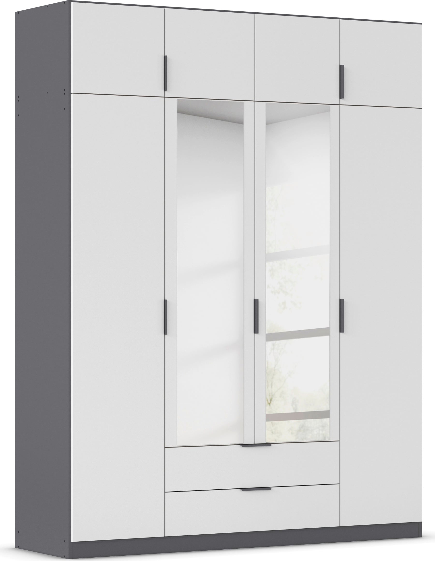 rauch Kleiderschrank "Drehtürenschrank Schrank Garderobe Ankleide Schlafzimmer LAGOA" 3 verschiedene Ausstattungen BASIC/CLASSIC/PREMIUM (inkl. SOFT-CLOSE), geräumige Schubladen, 3 Breiten, optional mit Aufsatz MADE IN GERMANY
