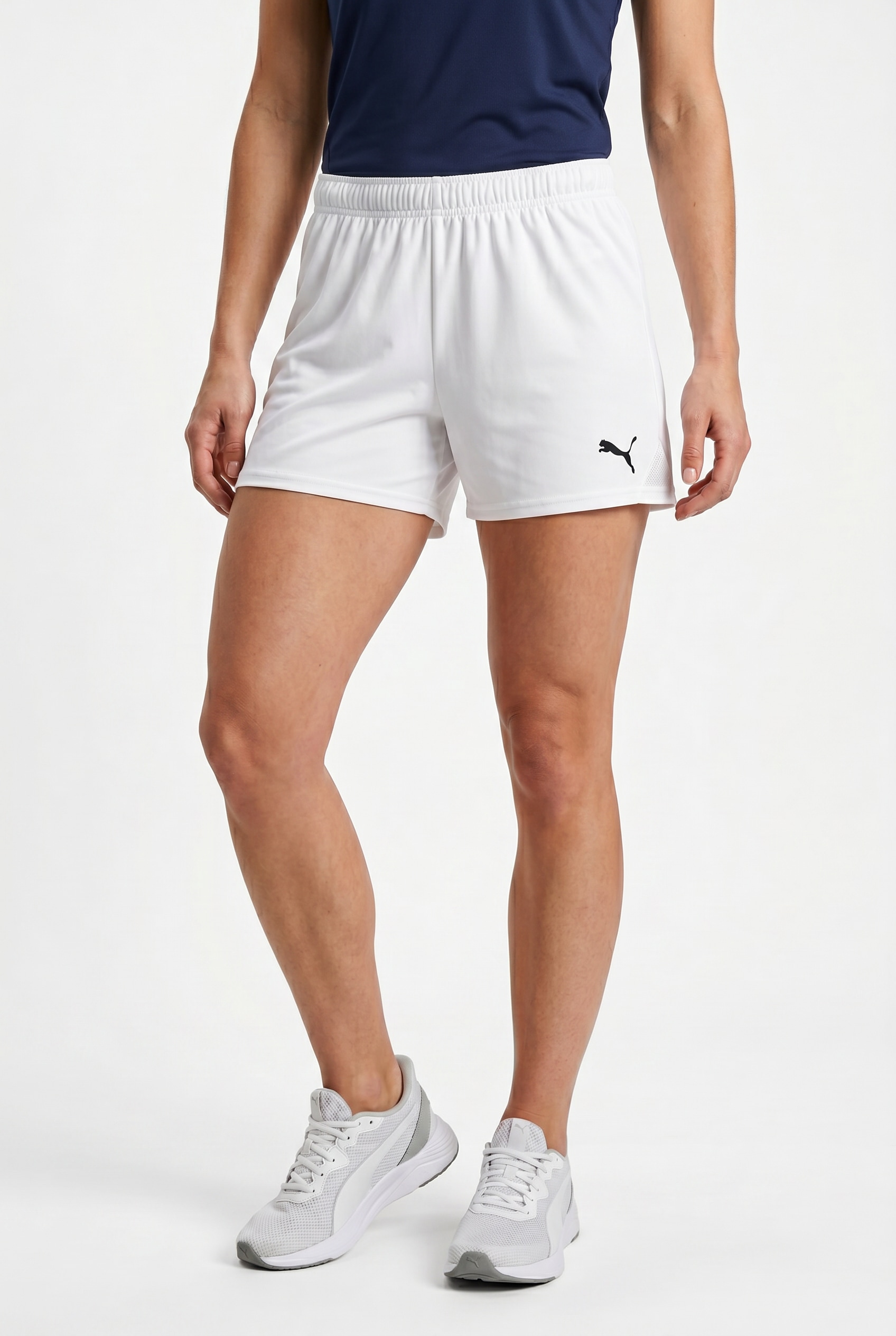 "Trainingsshorts PUMA ""TEAMGOAL SHORTS WMNS"", Damen, Gr. S, N-Gr, schwarz-weiß (puma weiß, puma schwarz), Interlock, Obermaterial: 100% Polyester