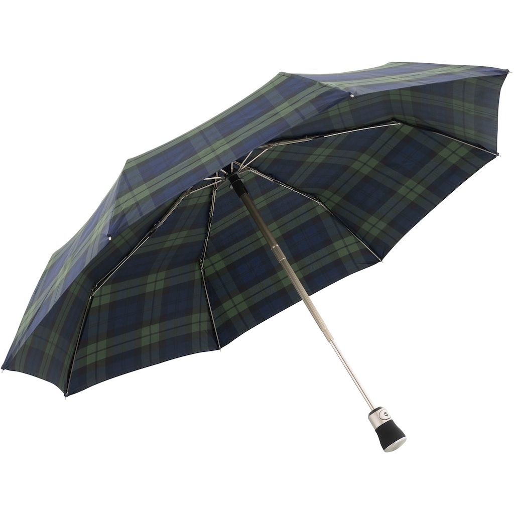 doppler MANUFAKTUR Taschenregenschirm »Classic, karo grün/blau«