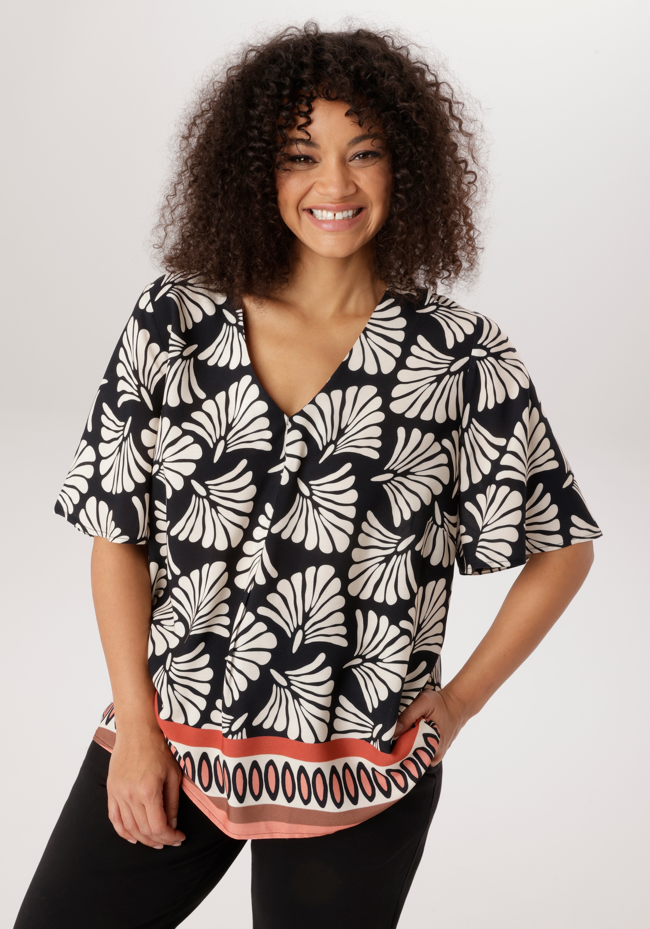 Aniston PLUS Schlupfbluse Allover bedruckt - NEUE KOLLEKTION günstig online kaufen