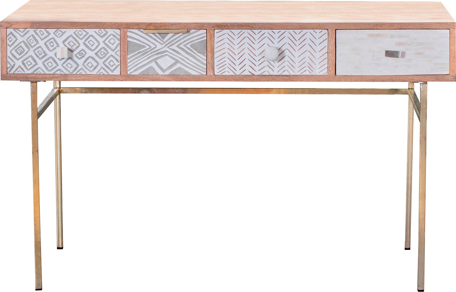 Gutmann Factory Konsolentisch »Linea«, mit Schnitzereien und verschiedenen Materialien verziert, Shabby Chic