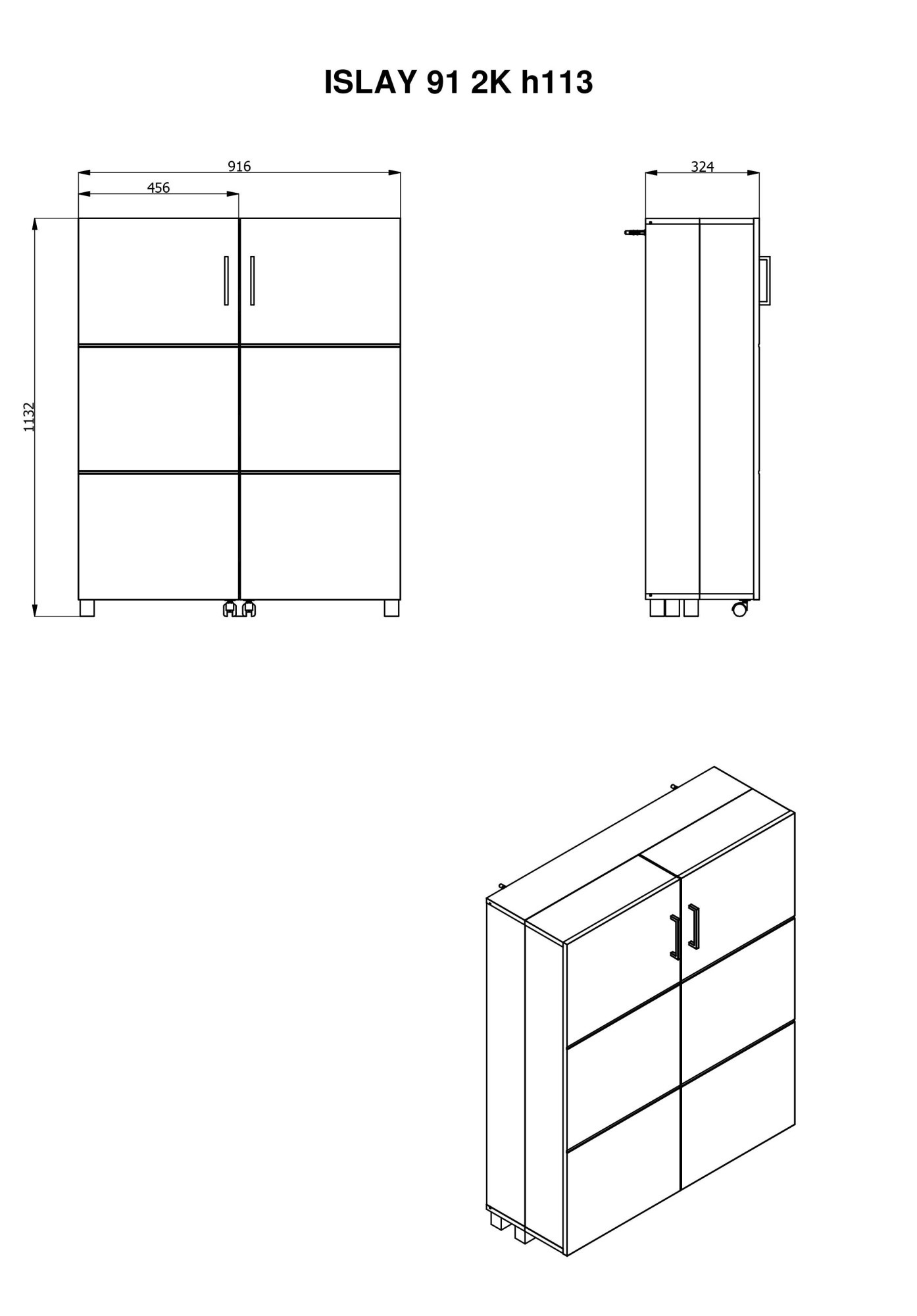 Home affaire Schuhschrank »Islay, Drehtüren auf Rollen, B/T/H: 91,6/32,4/113,2 cm« Schuhkommode mit Platz für ca. 24 Paar Schuhe bis Gr. 40