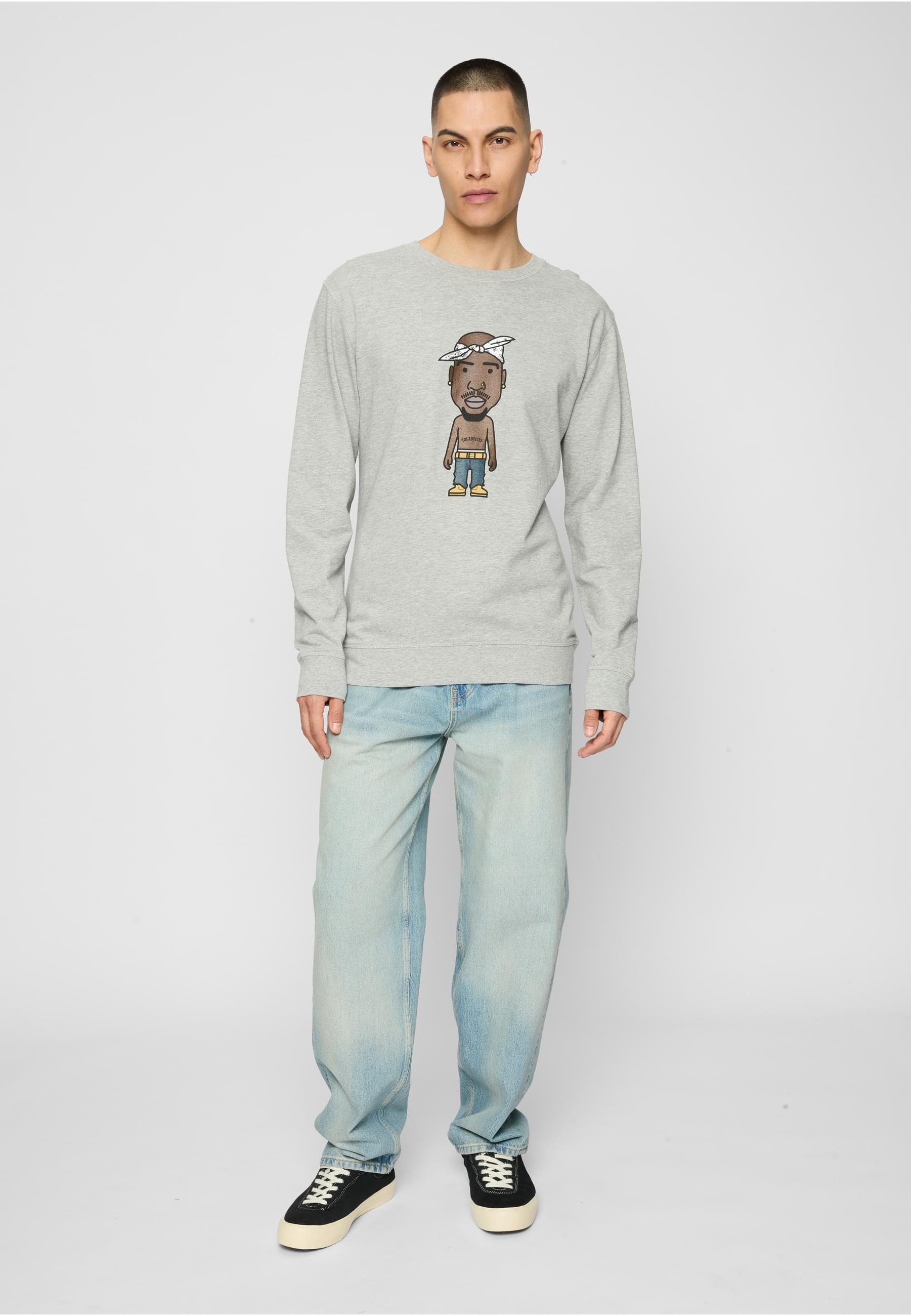 MisterTee Rundhalspullover »MisterTee Herren LA Sketch Crewneck«, (1 tlg.)