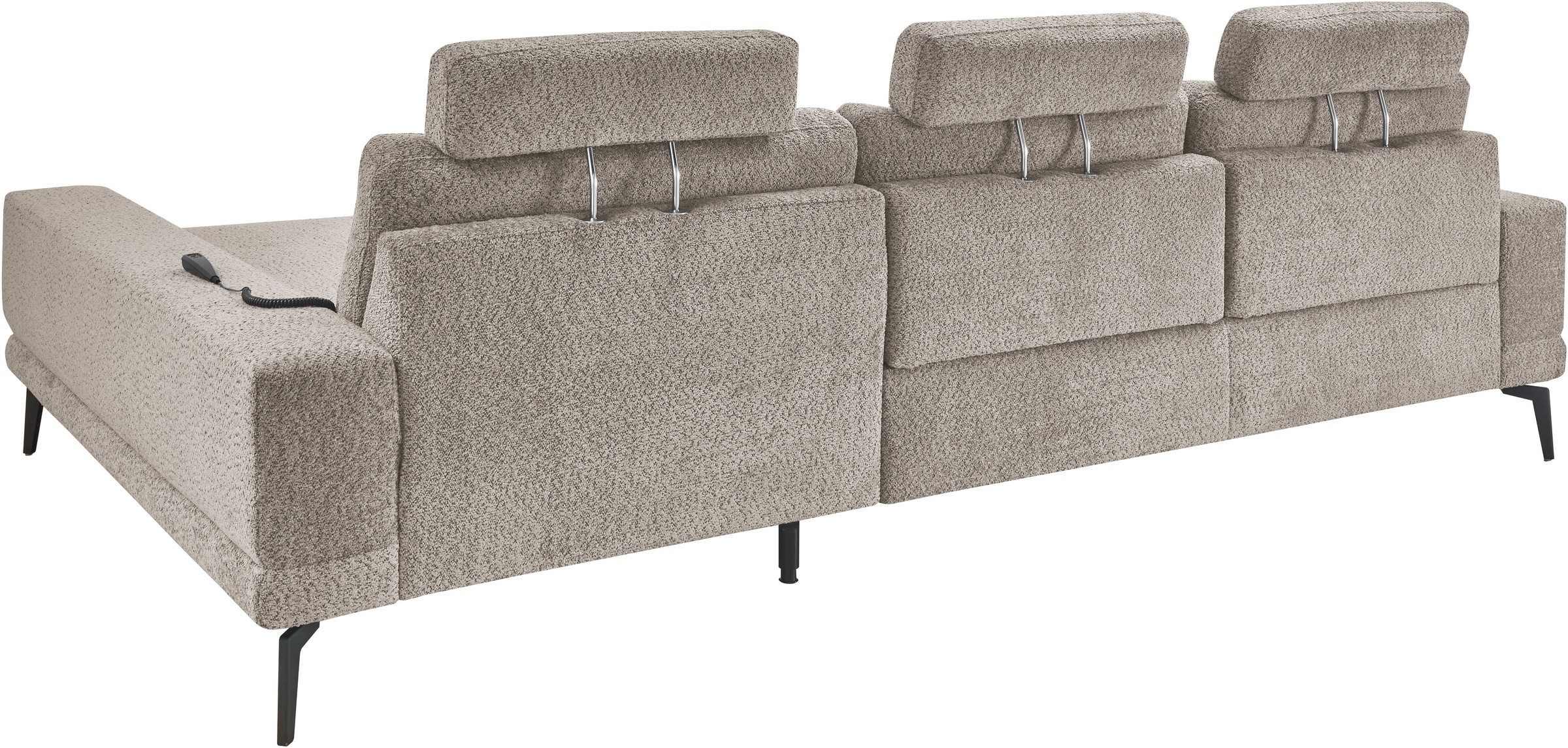 set one by Musterring Ecksofa »SO 3600, inkl motor. Sitztiefenverstellung, Kopfstützen, Nierenkissen«, Sitzhöhe 44 cm, Federkern, Breite 293 x Tiefe 180 cm, Kama stone