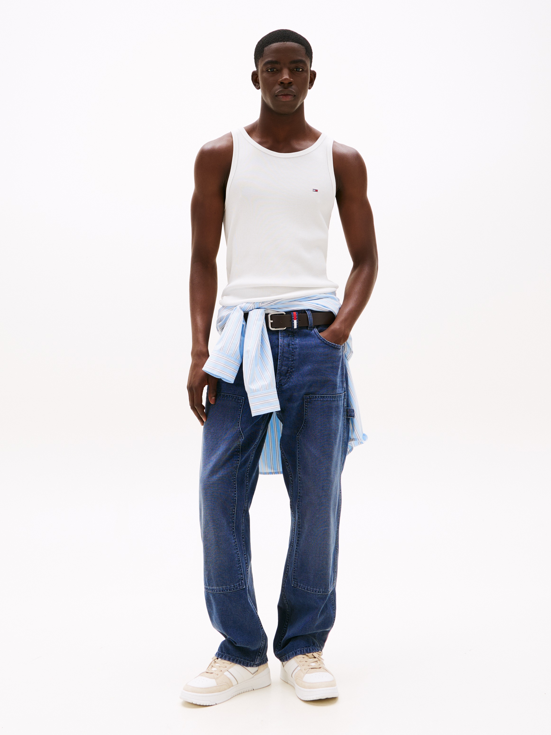 Tommy Jeans Tanktop "TJM XSLIM CLSSC FLAG RIBBED TANK" günstig online kaufen