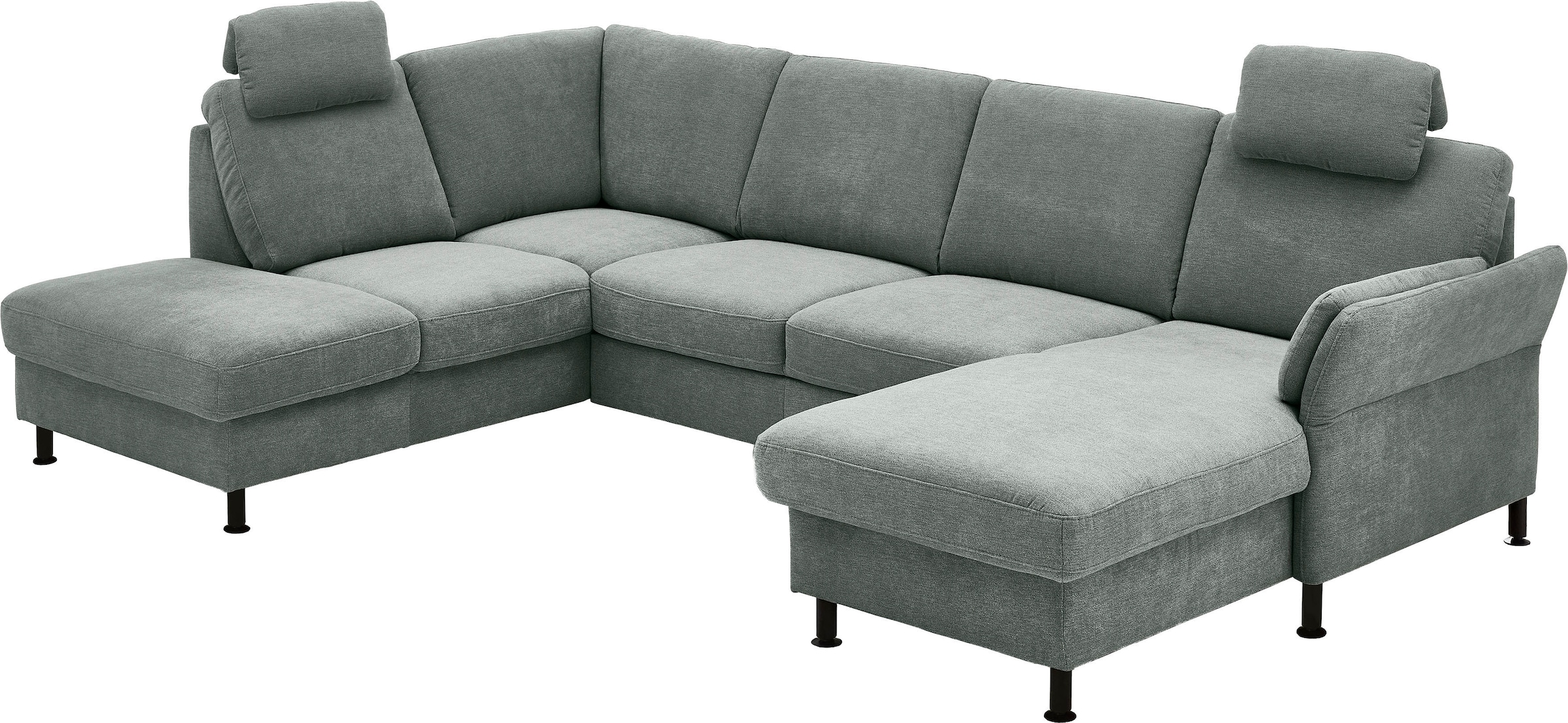 Die PlanBar Wohnlandschaft "ZE-EM18013 U-Form, Breite 305 cm" wahlweise mit Kopfstützen und Liegearmlehne