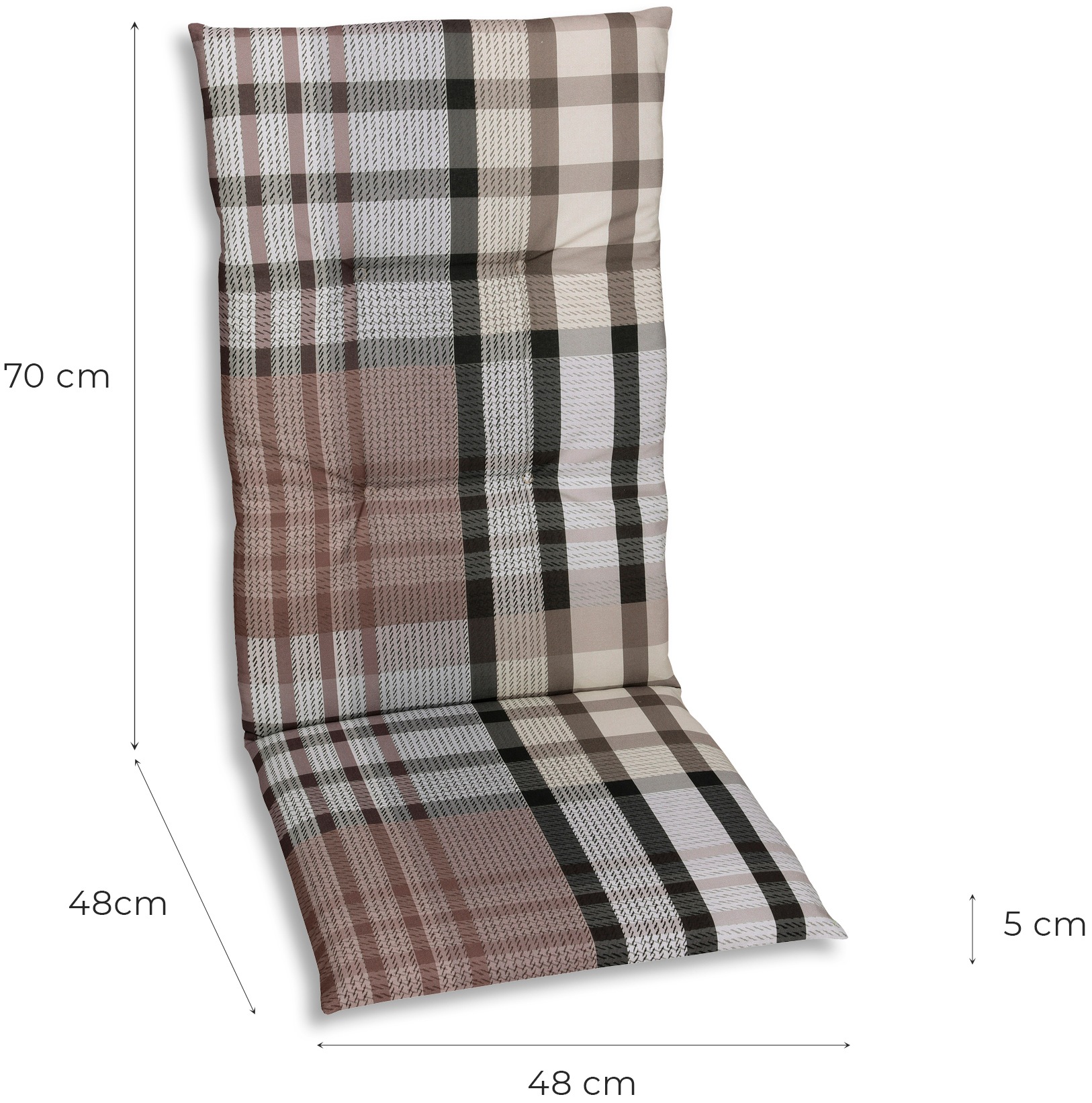 GO-DE Hochlehnerauflage, Maße ca.: 48 cm x 118 cm x 5 cm