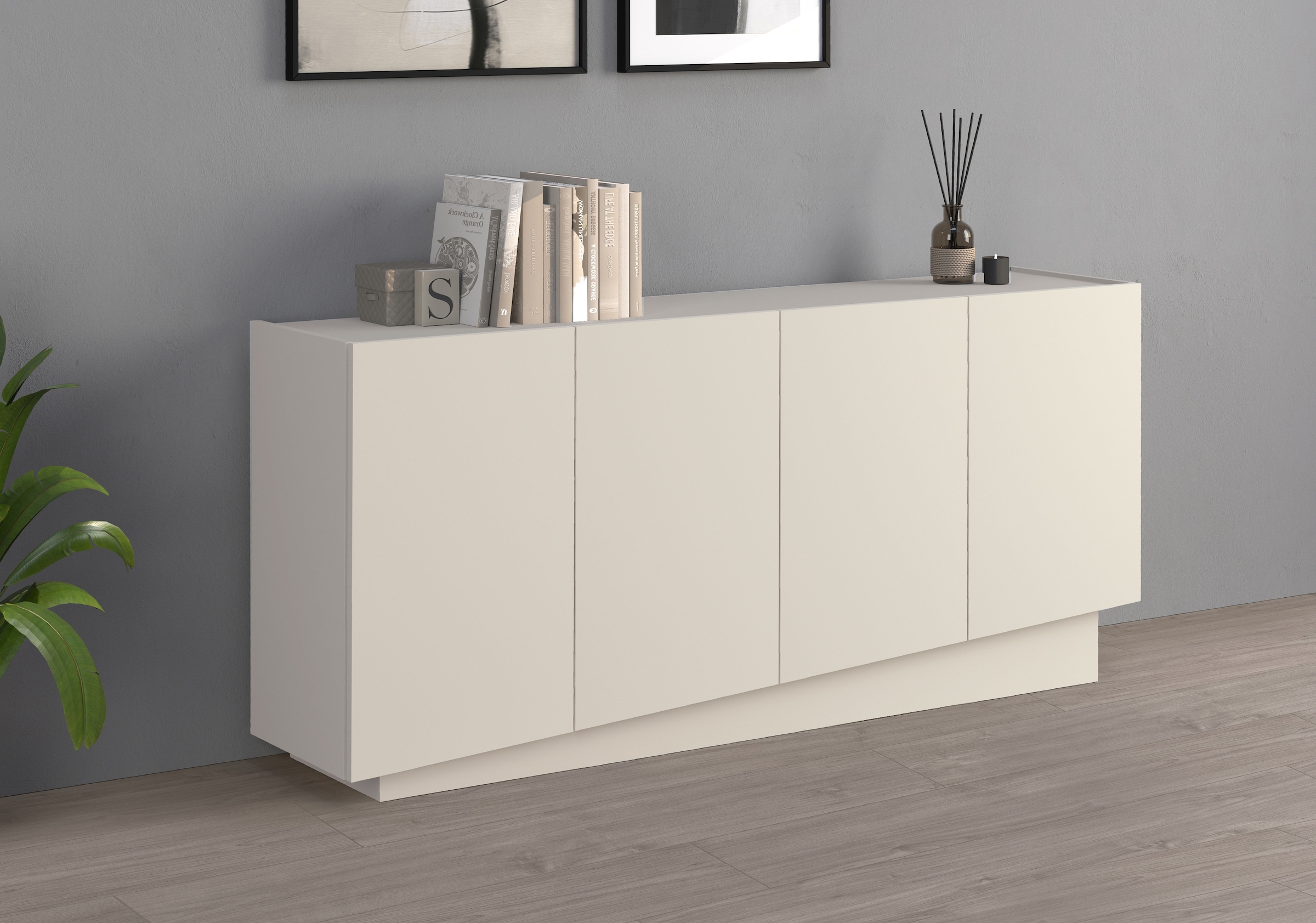 INOSIGN Sideboard »VELA, Sideboard, Breite 160 cm, Design mit schrägen Türen«, (1 St.), Made in Italy, Maße-B/T/H: 160x35x75,Sideboard, Anrichte, Kommode