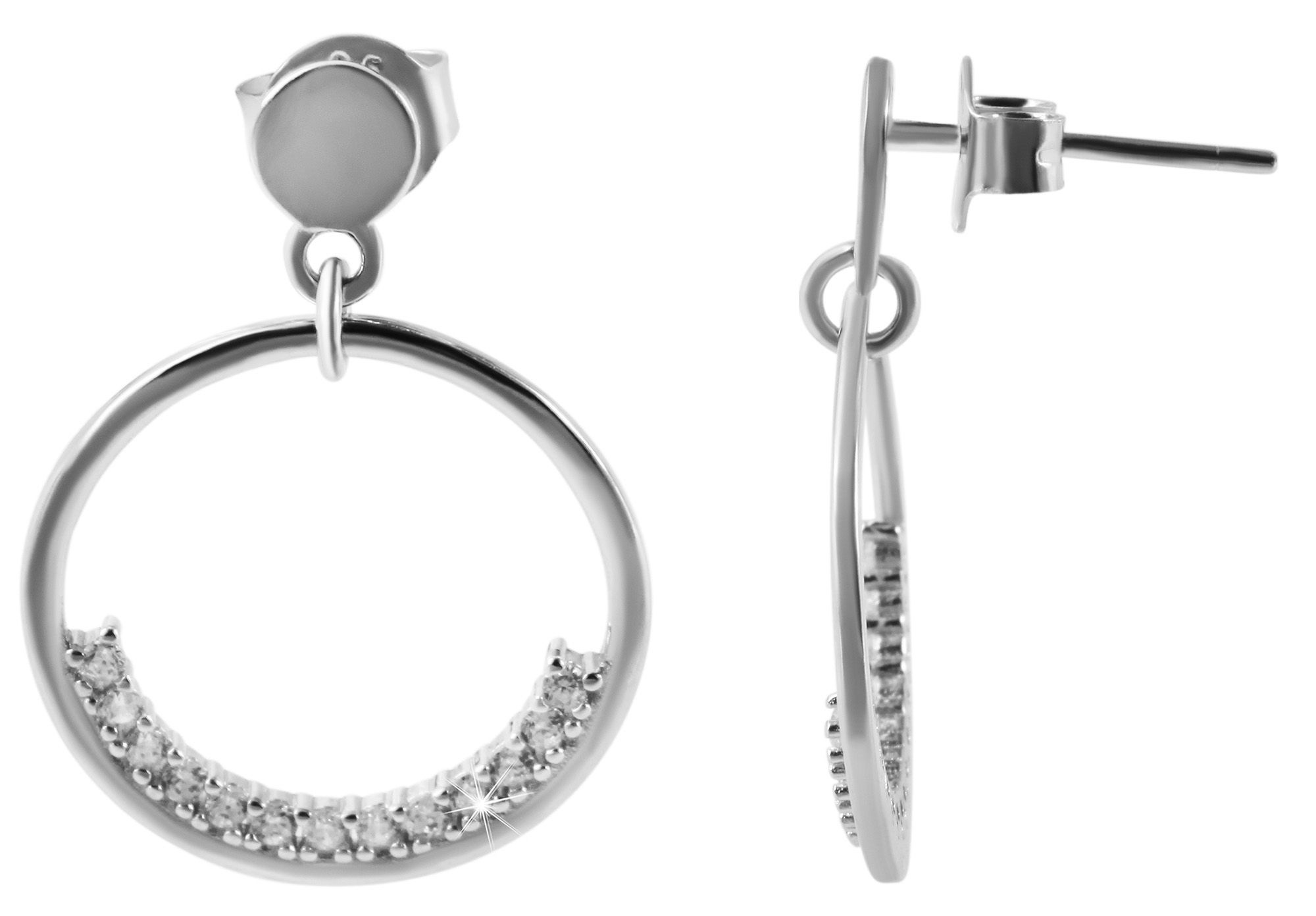 Adelia´s Paar Ohrhänger »Damen Ohrringe – Ohrstecker aus 925 Silber mit Zirkonia« Ideal zum Verschenken – schlicht und stilvoll
