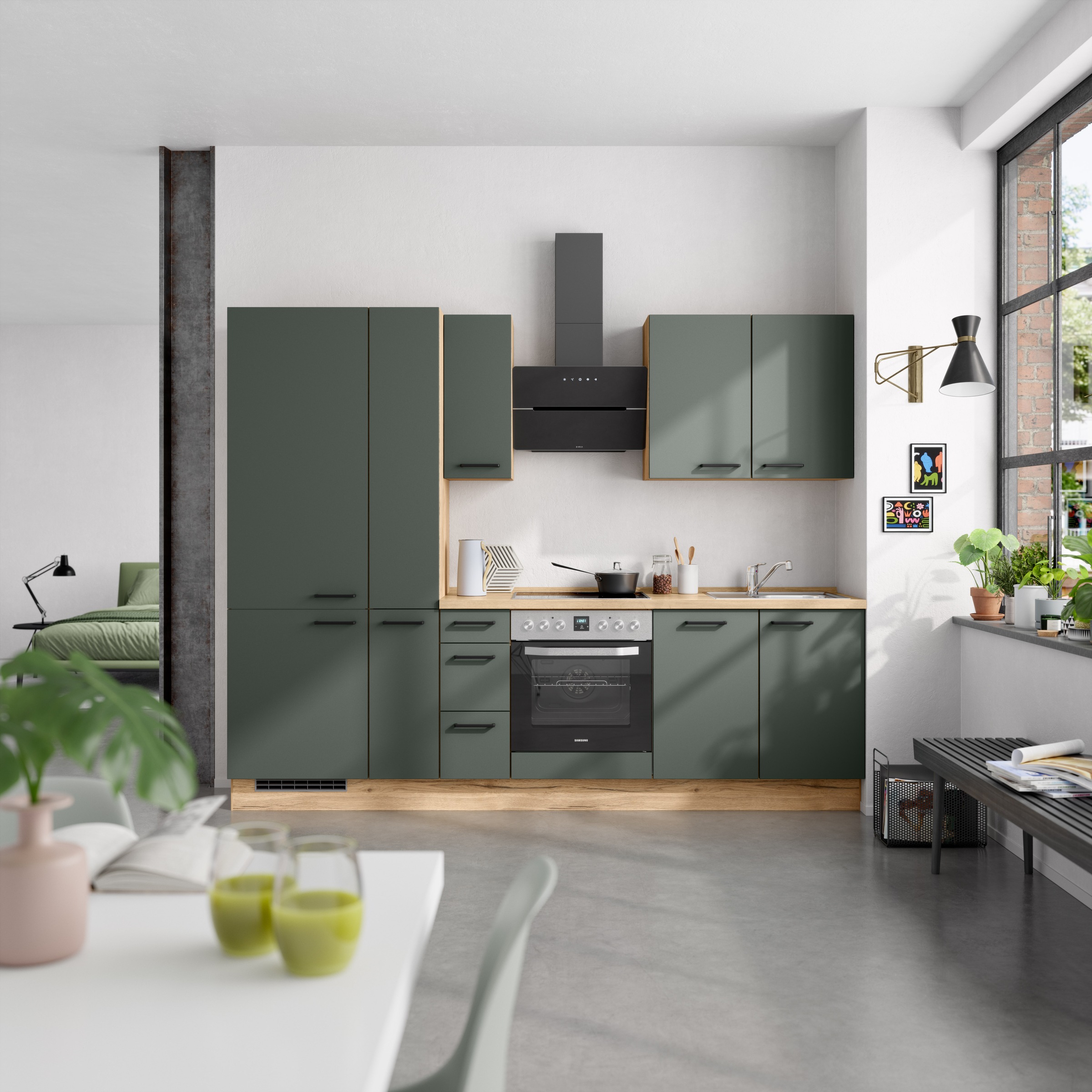 nobilia® Küchenzeile »"Easytouch II"«, vormontiert, Ausrichtung wählbar, Breite 270 cm, wahlw. mit E-Geräten