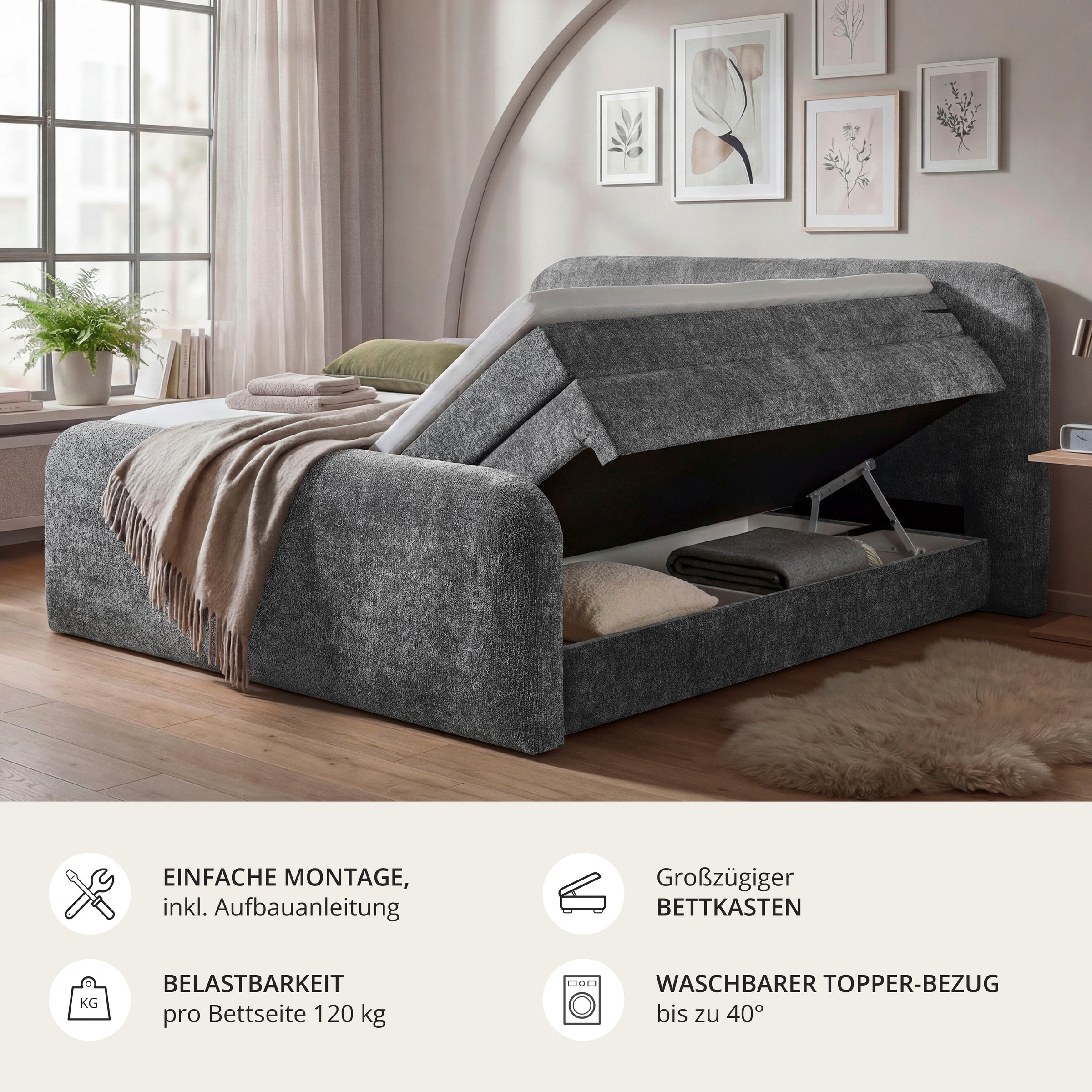 ED EXCITING DESIGN Boxspringbett »Arusa«