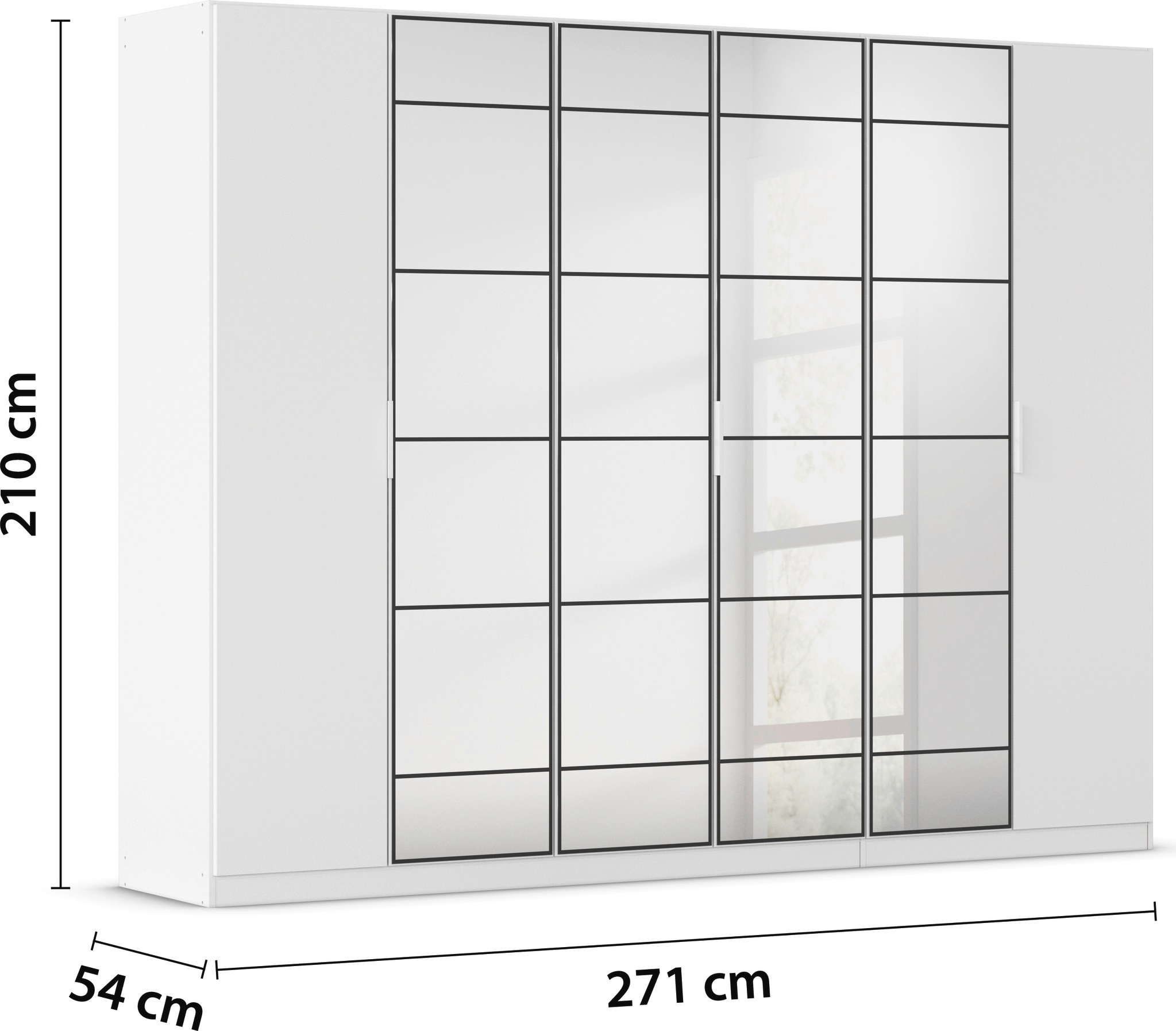 rauch Drehtürenschrank »Kleiderschrank Schrank Garderobe Schlafzimmerschrank ACERO«, Mitteltüren mit Spiegel in moderner Loft-Optik MADE IN GERMANY