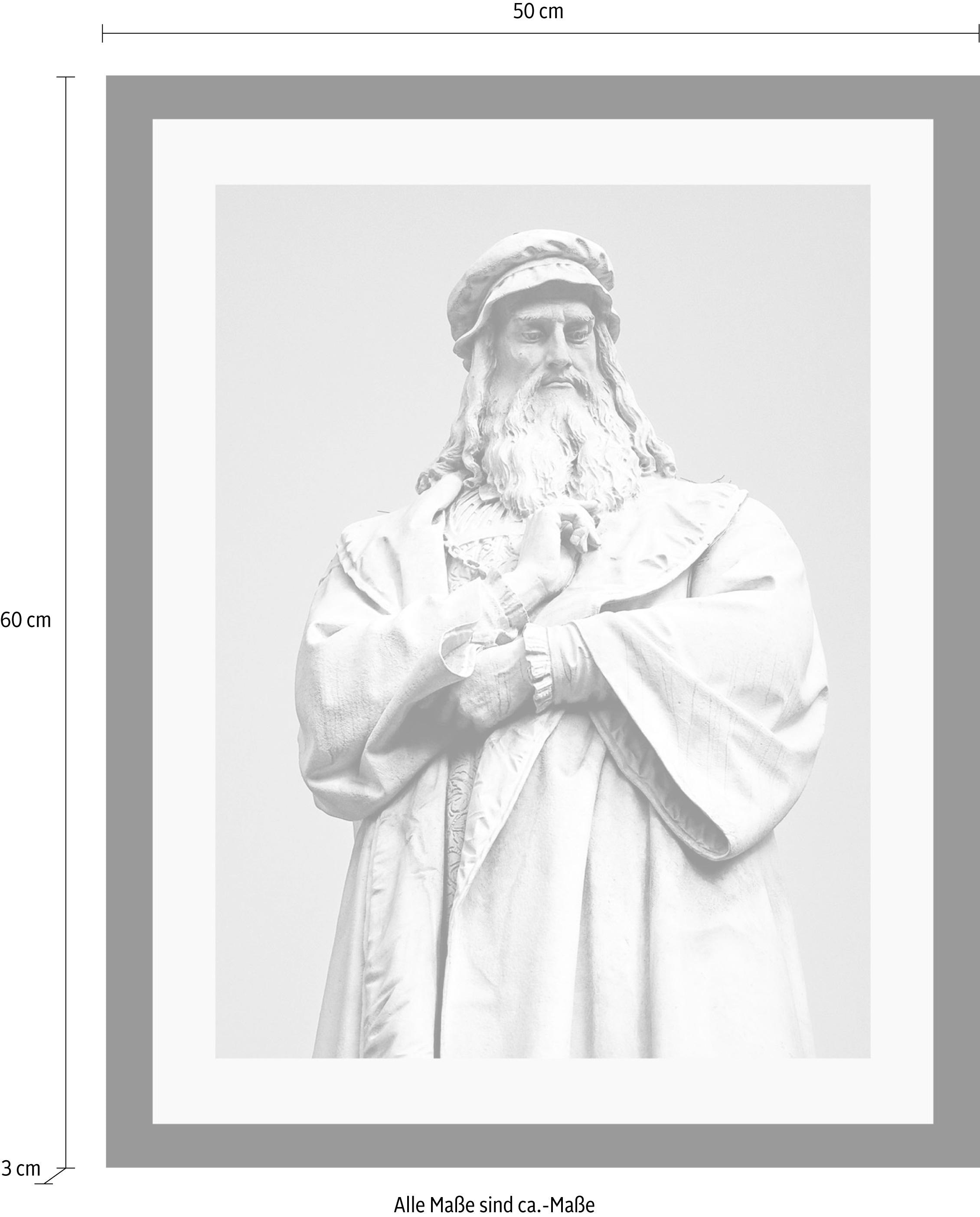 queence Bild »Denkmal«, Schwarz-Weiß-Historische Persönlichkeiten-Religion-Kunst-Gottes Bilder, HD Premium Poster-Druck inkl. Holzrahmen