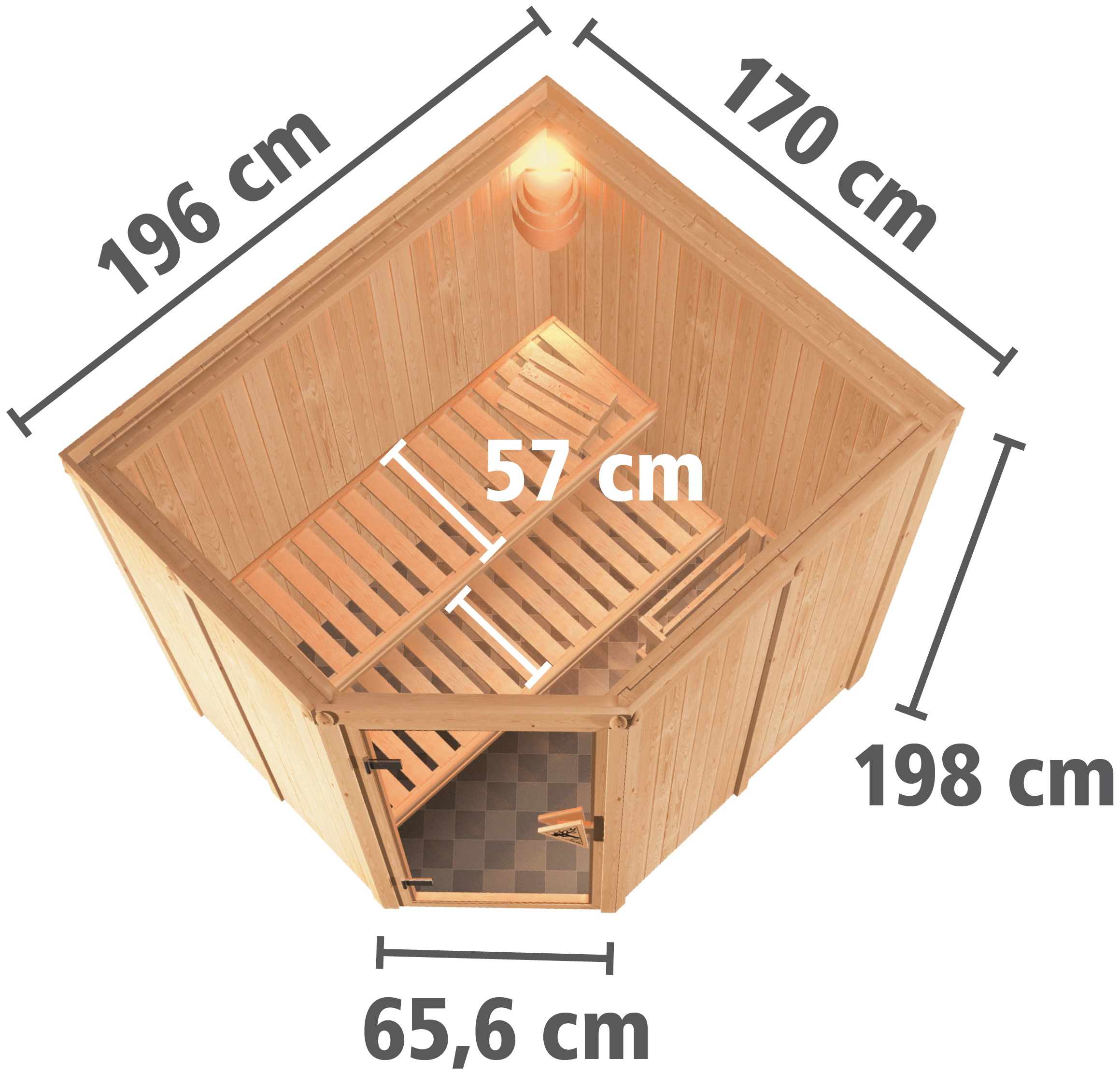 Karibu Sauna »Laila« Set,  Ofen 3,6 kW externe Strg.easy