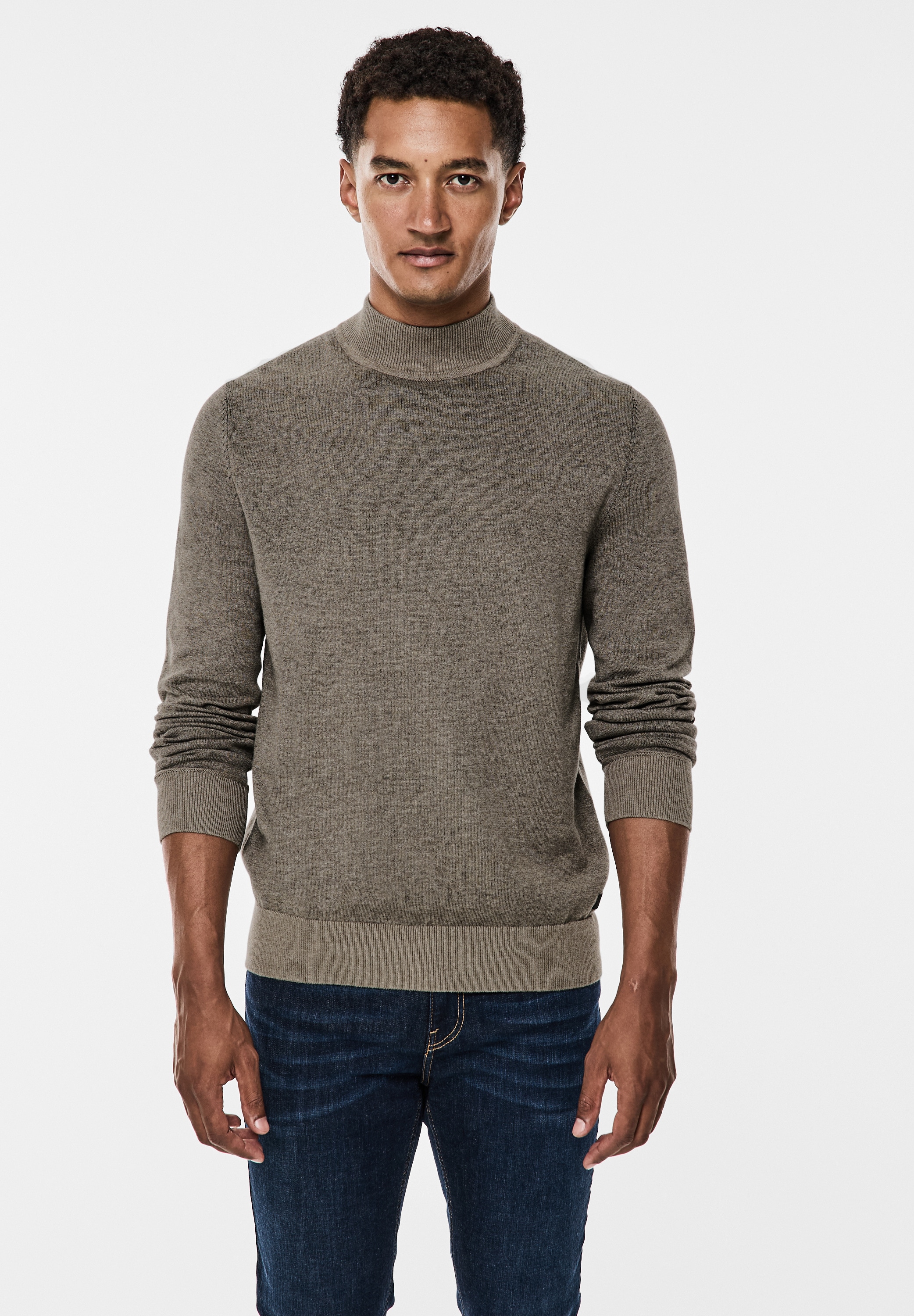 Rollkragenpullover, in Melange Optik