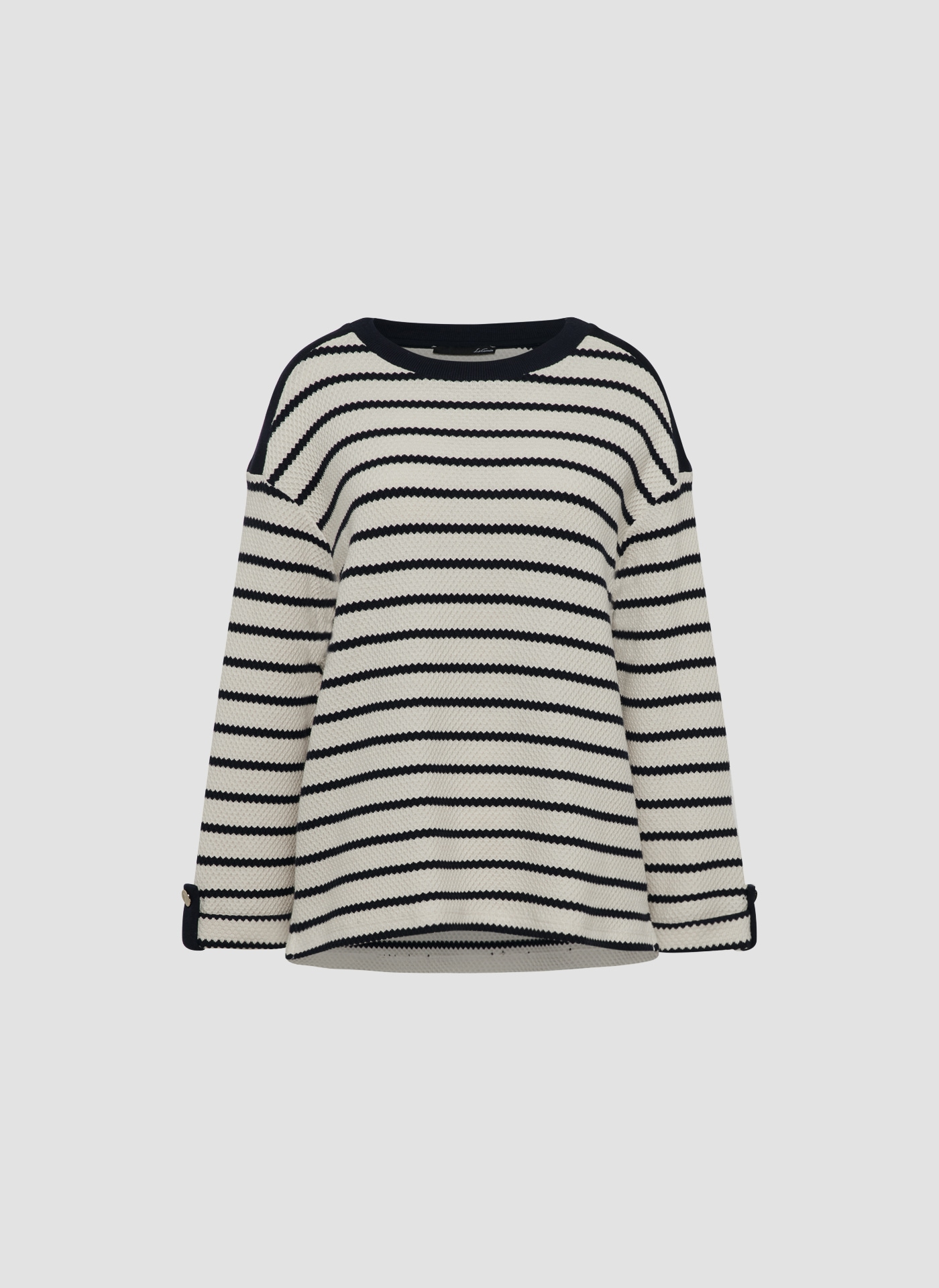 LeComte Sweatjacke »LeComte Gestreiftes Sweatshirt mit Details an Schulter und Ärmel«