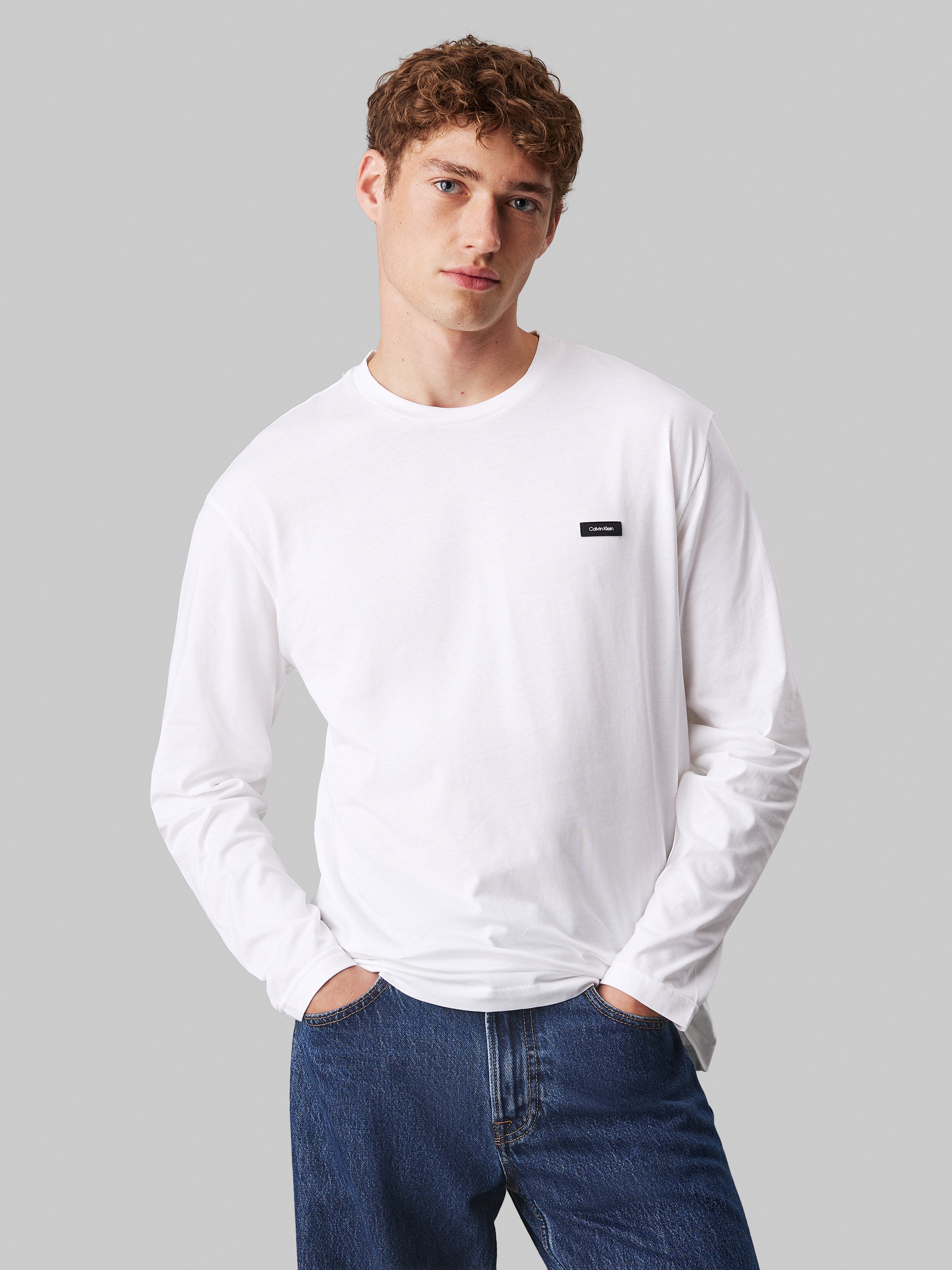 Calvin Klein Langarmshirt "COTTON COMFORT LS T-SHIRT", mit Logopatch günstig online kaufen